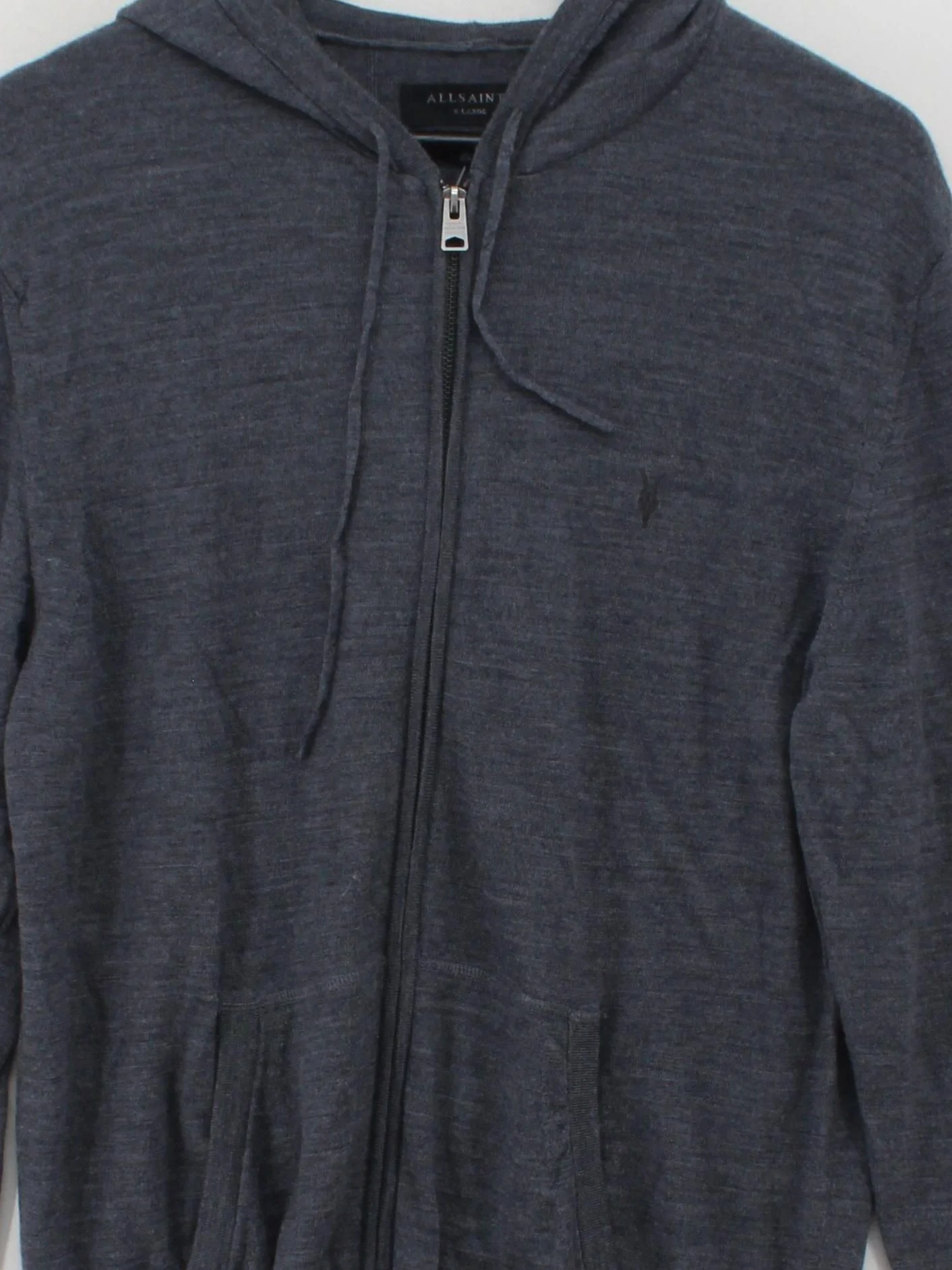 AllSaints Men's Hoodie XL Grey 100% Wool Pullover - Image 3