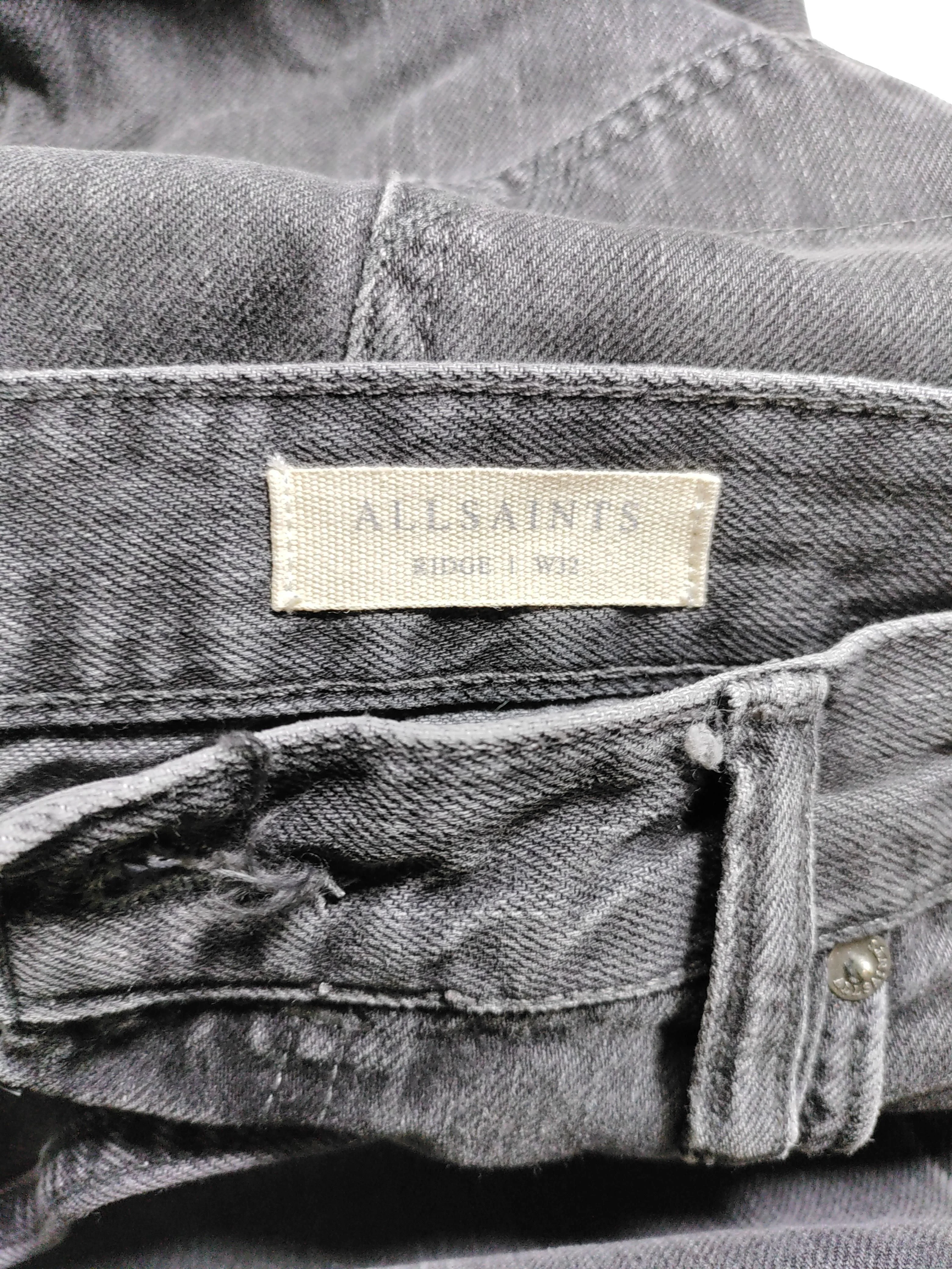 AllSaints Men's Jeans M Grey 100% Cotton Straight - Image 5