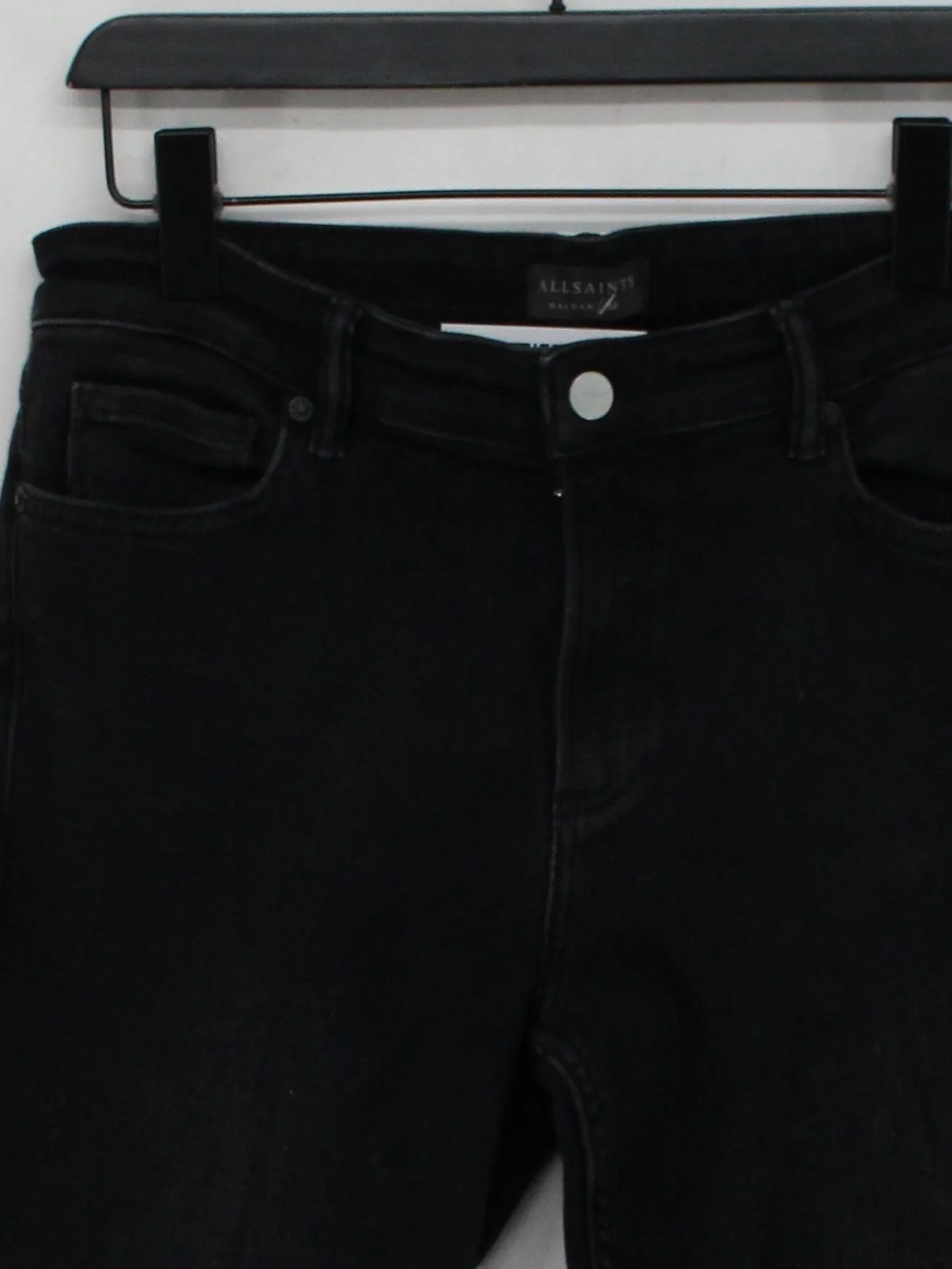 AllSaints Men's Jeans W 30 in Black Cotton with Elastane Straight - Image 3