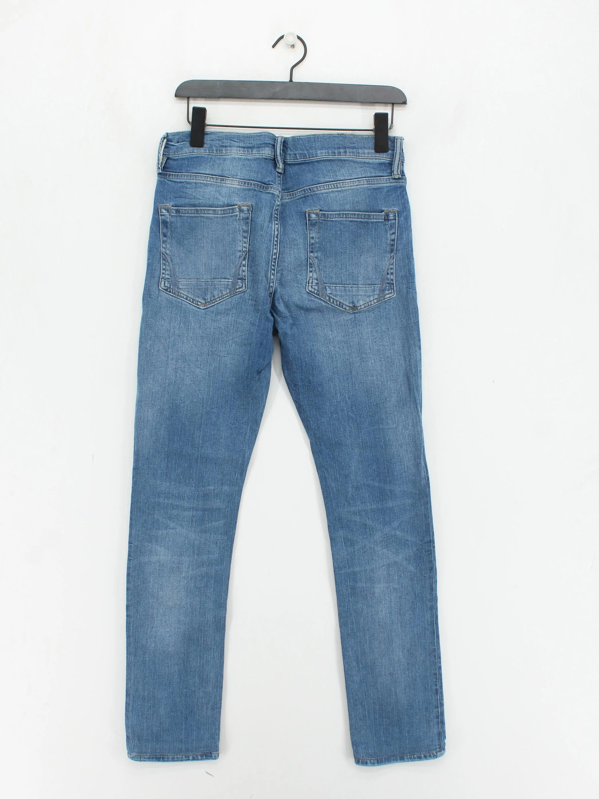 AllSaints Men's Jeans W 30 in Blue Cotton with Elastane Straight - Image 2