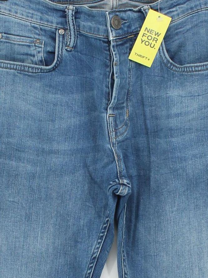 AllSaints Men's Jeans W 30 in Blue Cotton with Elastane Straight - Image 3
