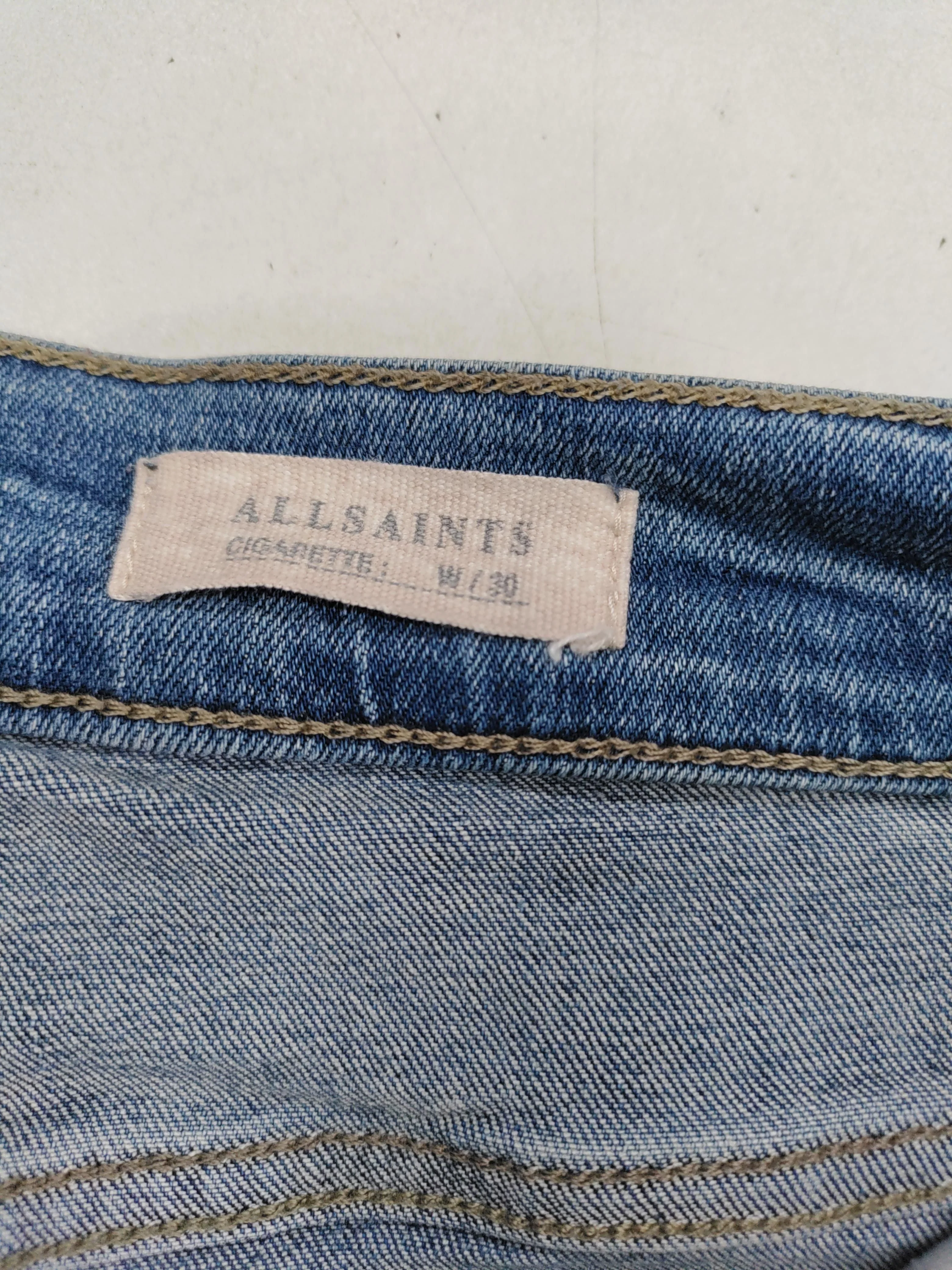 AllSaints Men's Jeans W 30 in Blue Cotton with Elastane Straight - Image 5