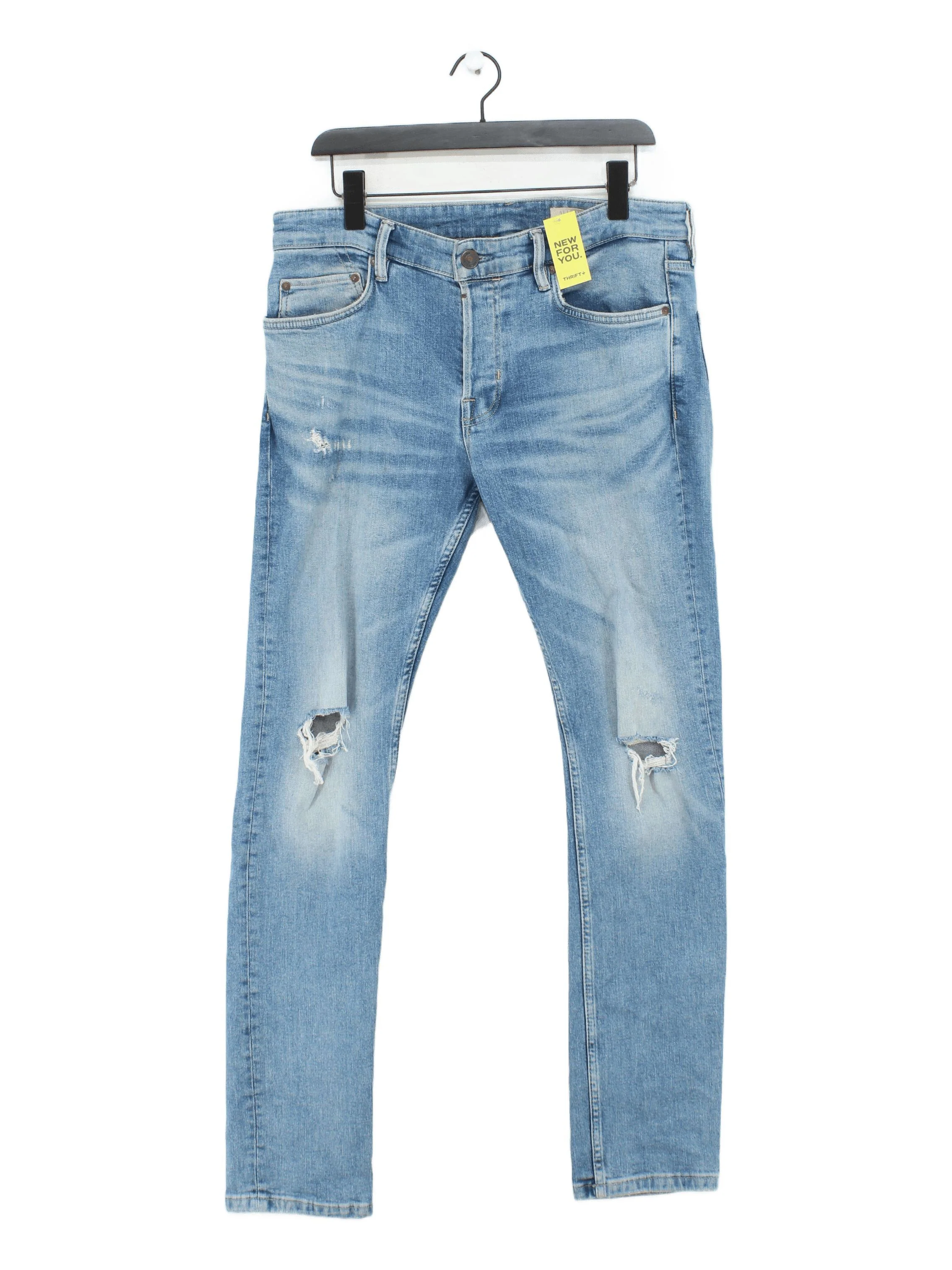 AllSaints Men's Jeans W 32 in Blue Cotton with Elastane Skinny