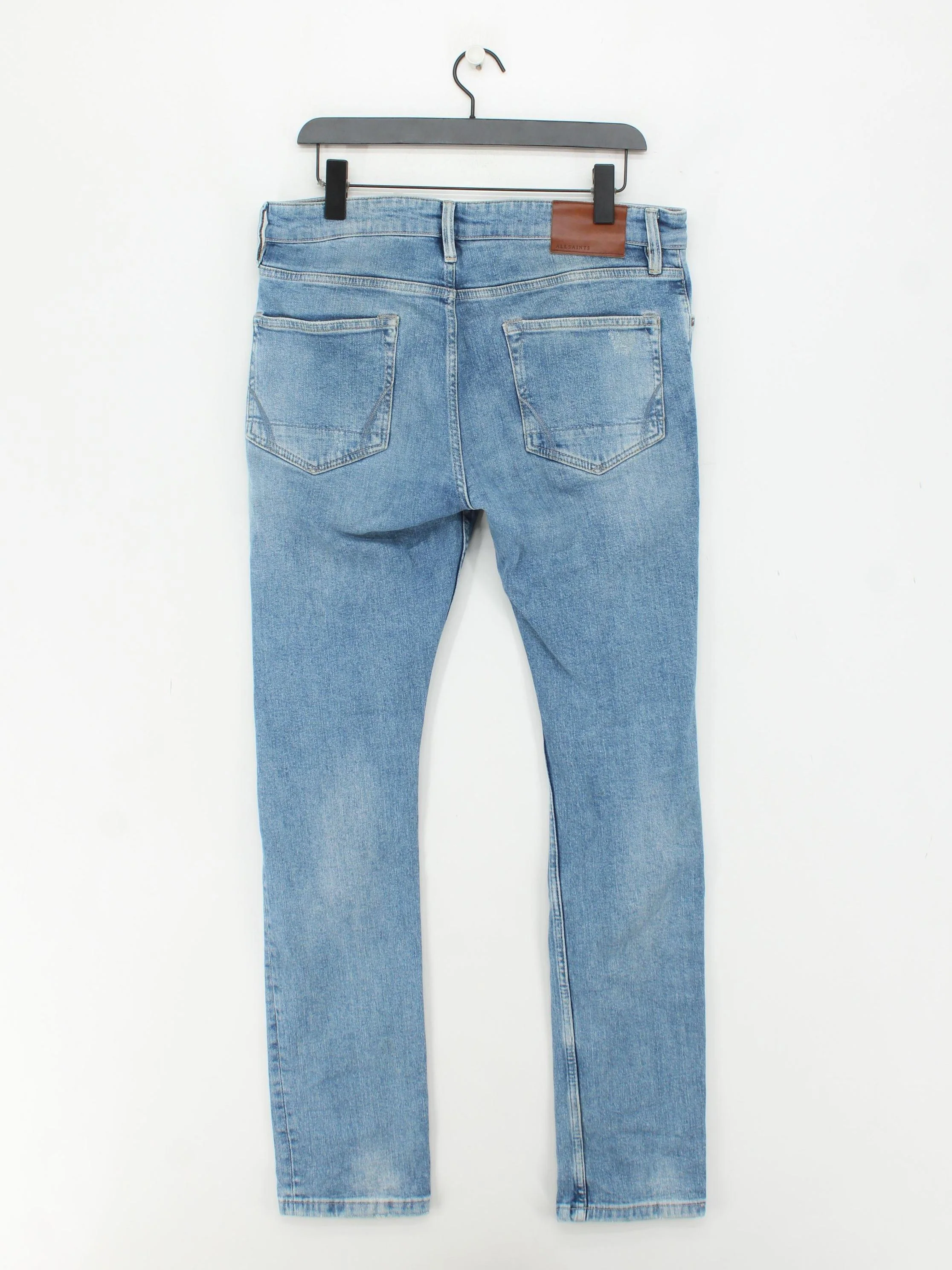 AllSaints Men's Jeans W 32 in Blue Cotton with Elastane Skinny - Image 2