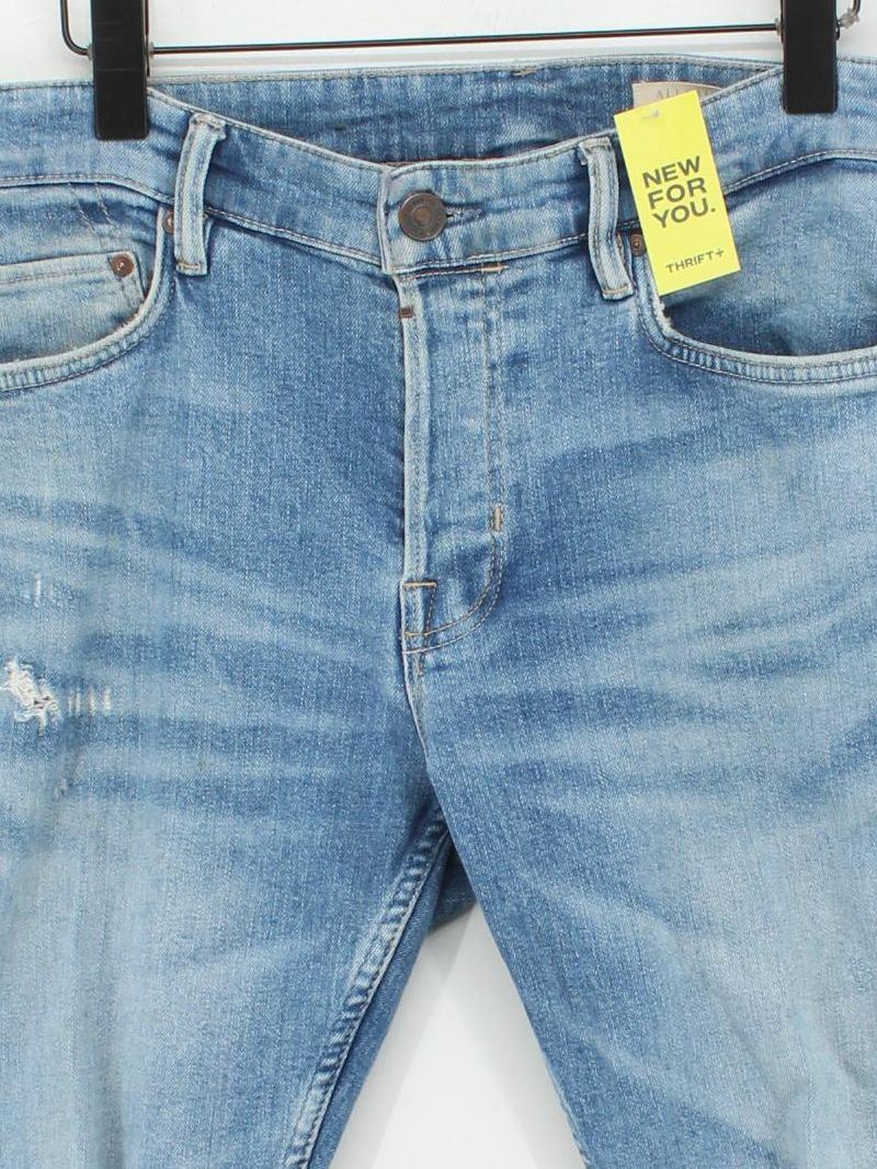 AllSaints Men's Jeans W 32 in Blue Cotton with Elastane Skinny - Image 3