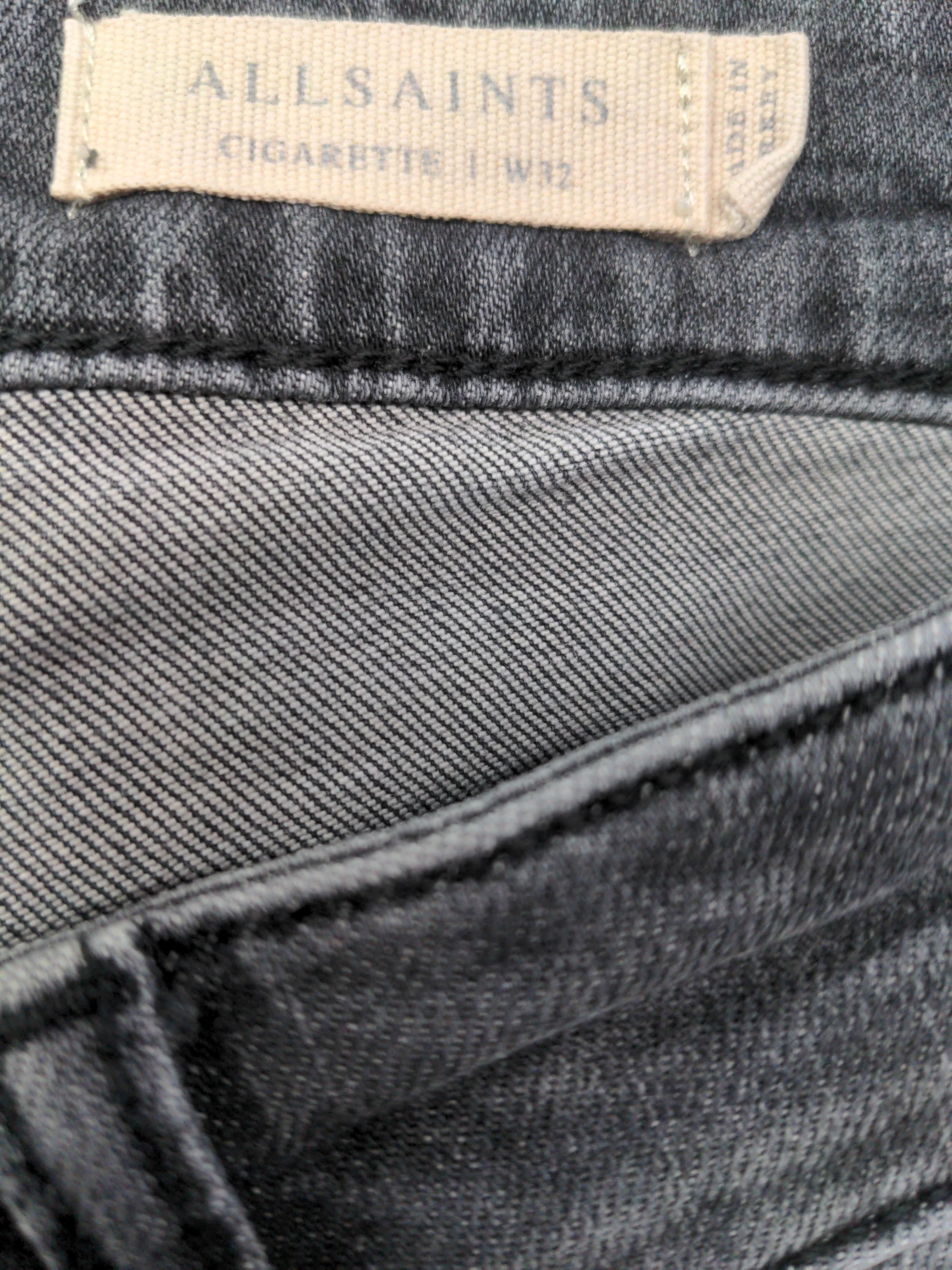 AllSaints Men's Jeans W 32 in Grey Cotton with Polyester, Elastane Skinny - Image 6