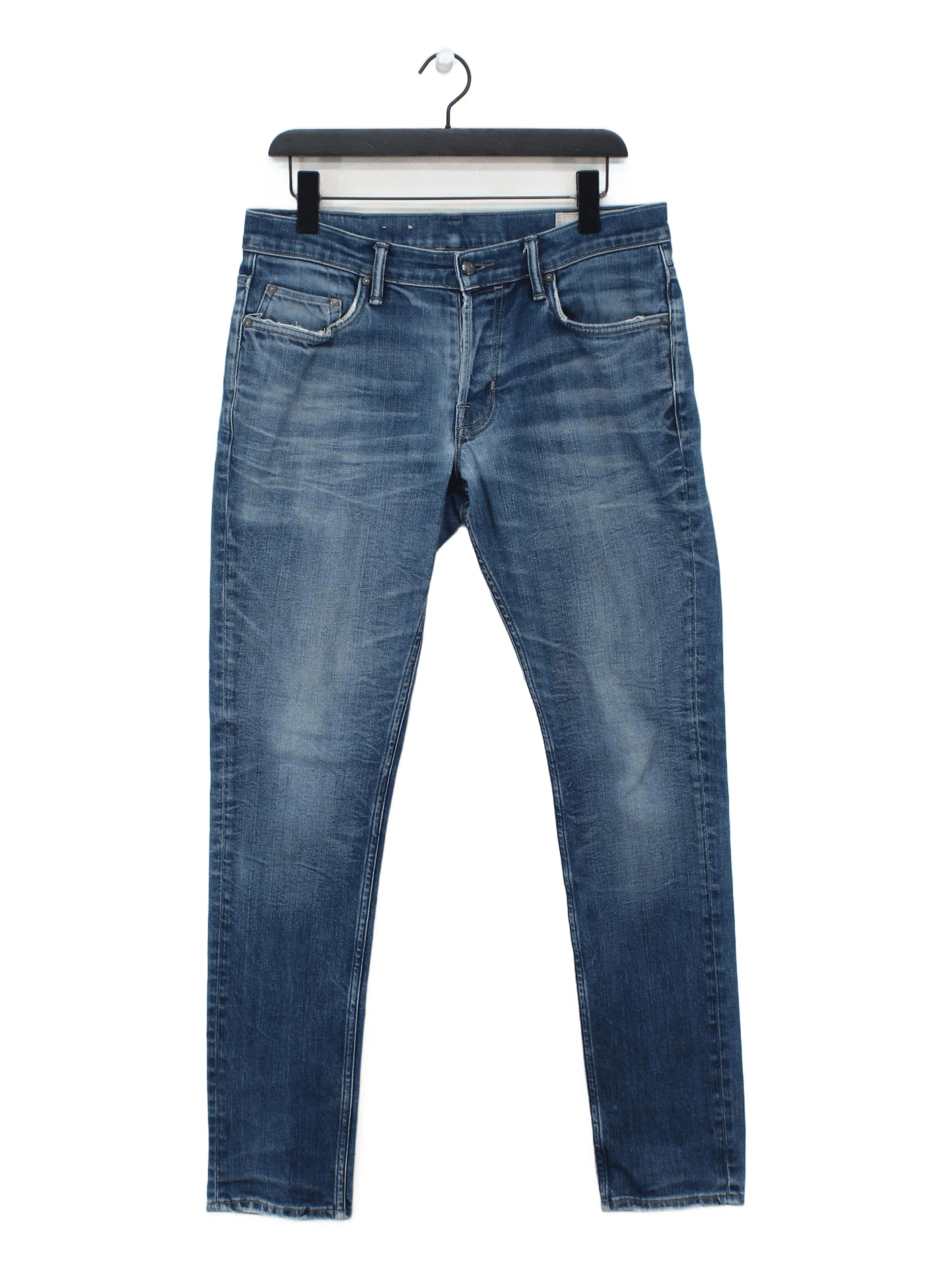 AllSaints Men's Jeans W 34 in Blue Cotton with Elastane Skinny