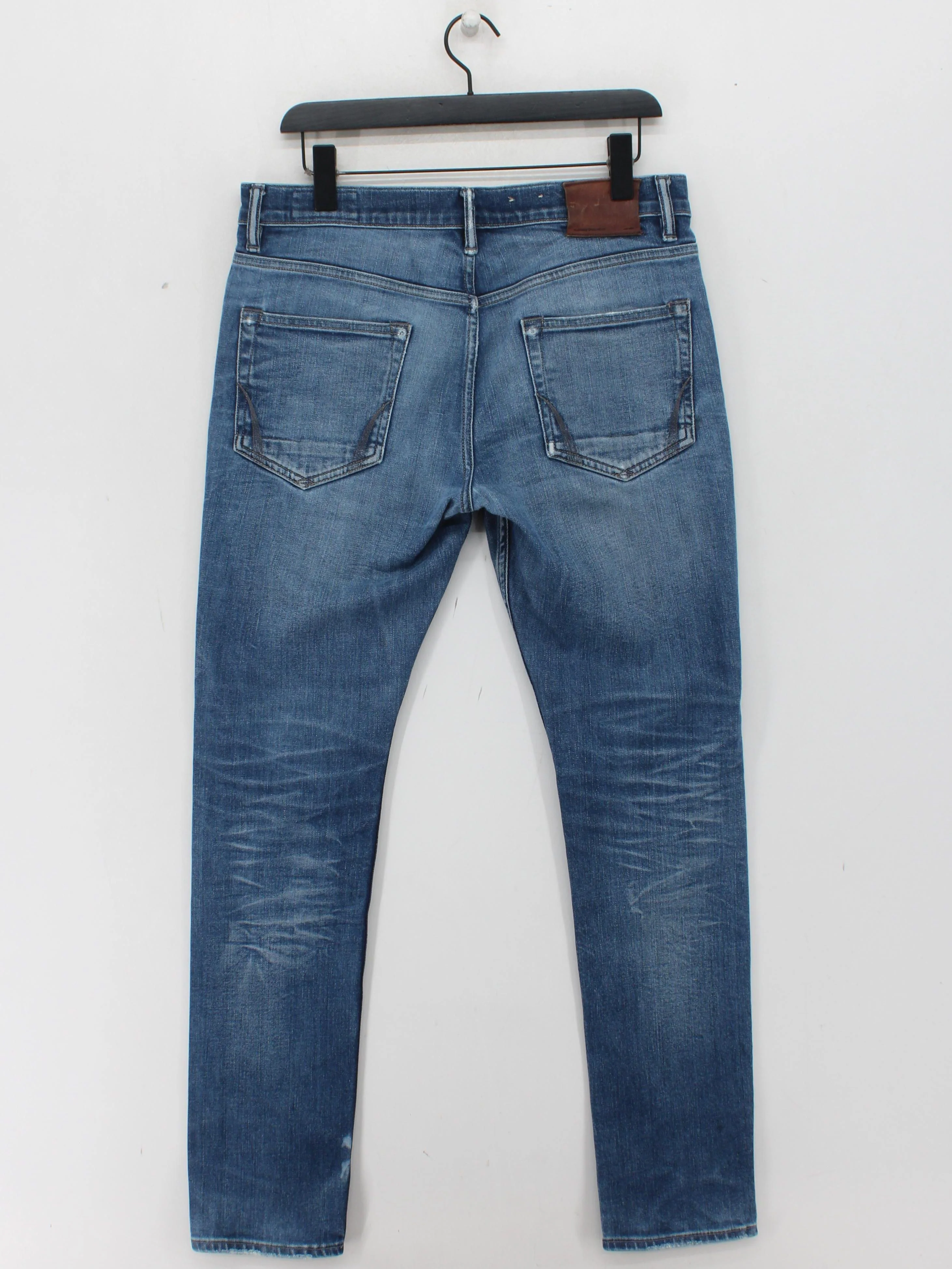 AllSaints Men's Jeans W 34 in Blue Cotton with Elastane Skinny - Image 2