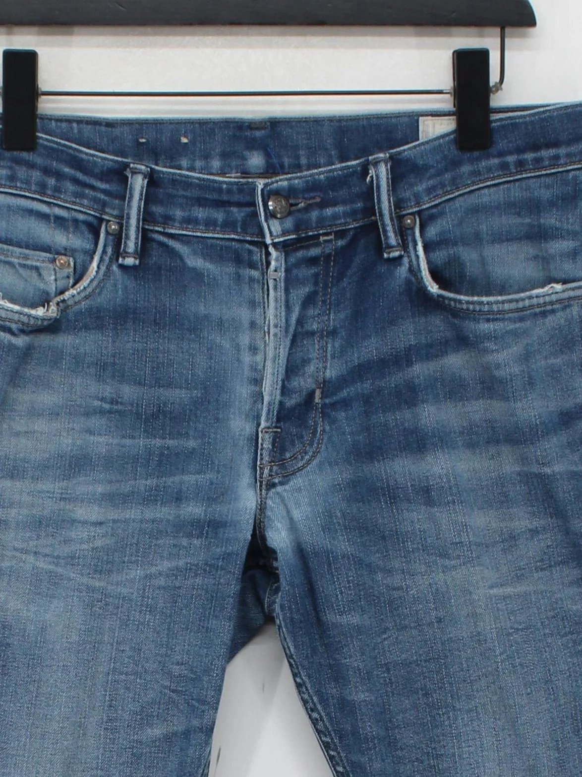 AllSaints Men's Jeans W 34 in Blue Cotton with Elastane Skinny - Image 3