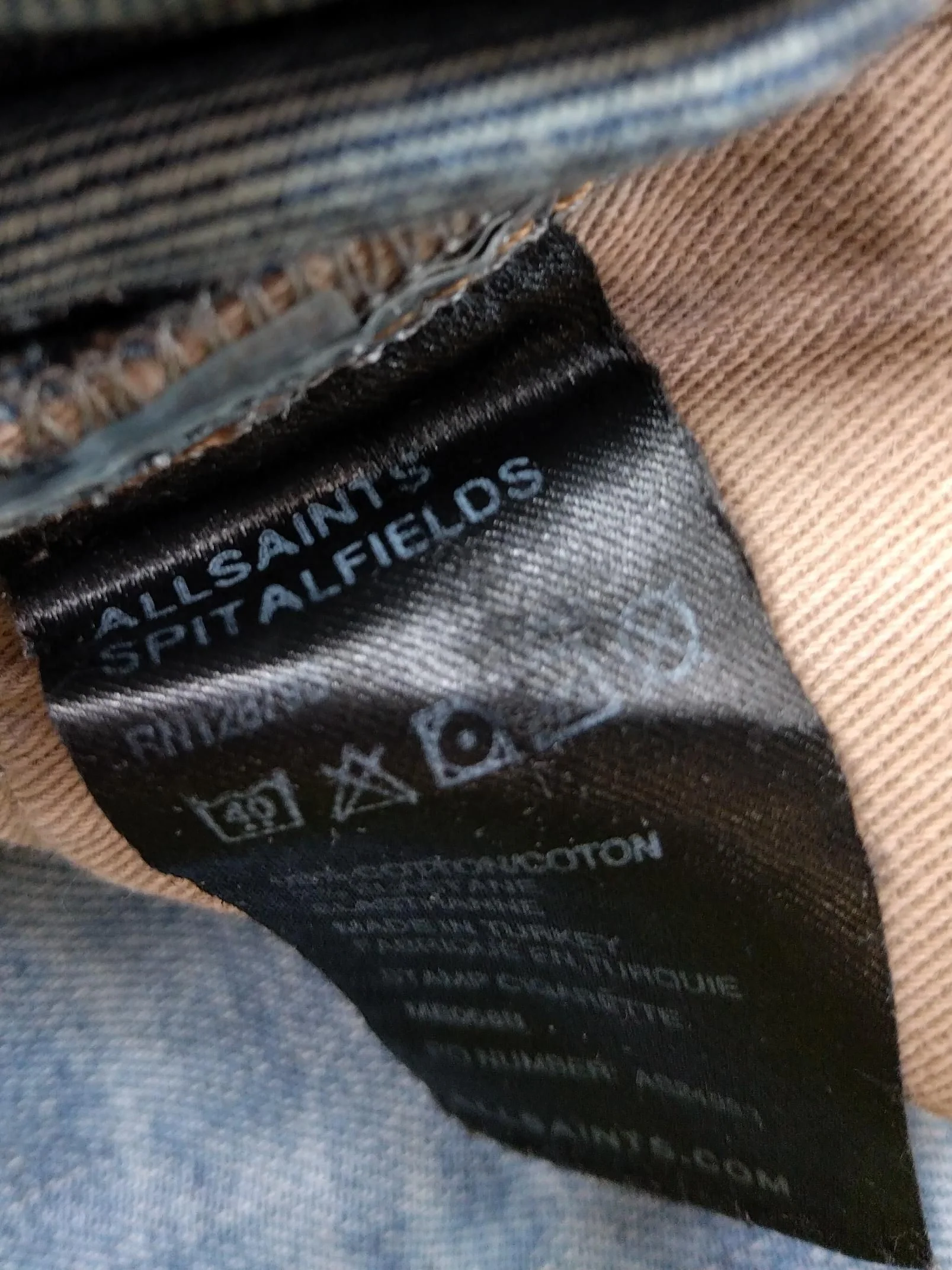 AllSaints Men's Jeans W 34 in Blue Cotton with Elastane Skinny - Image 5