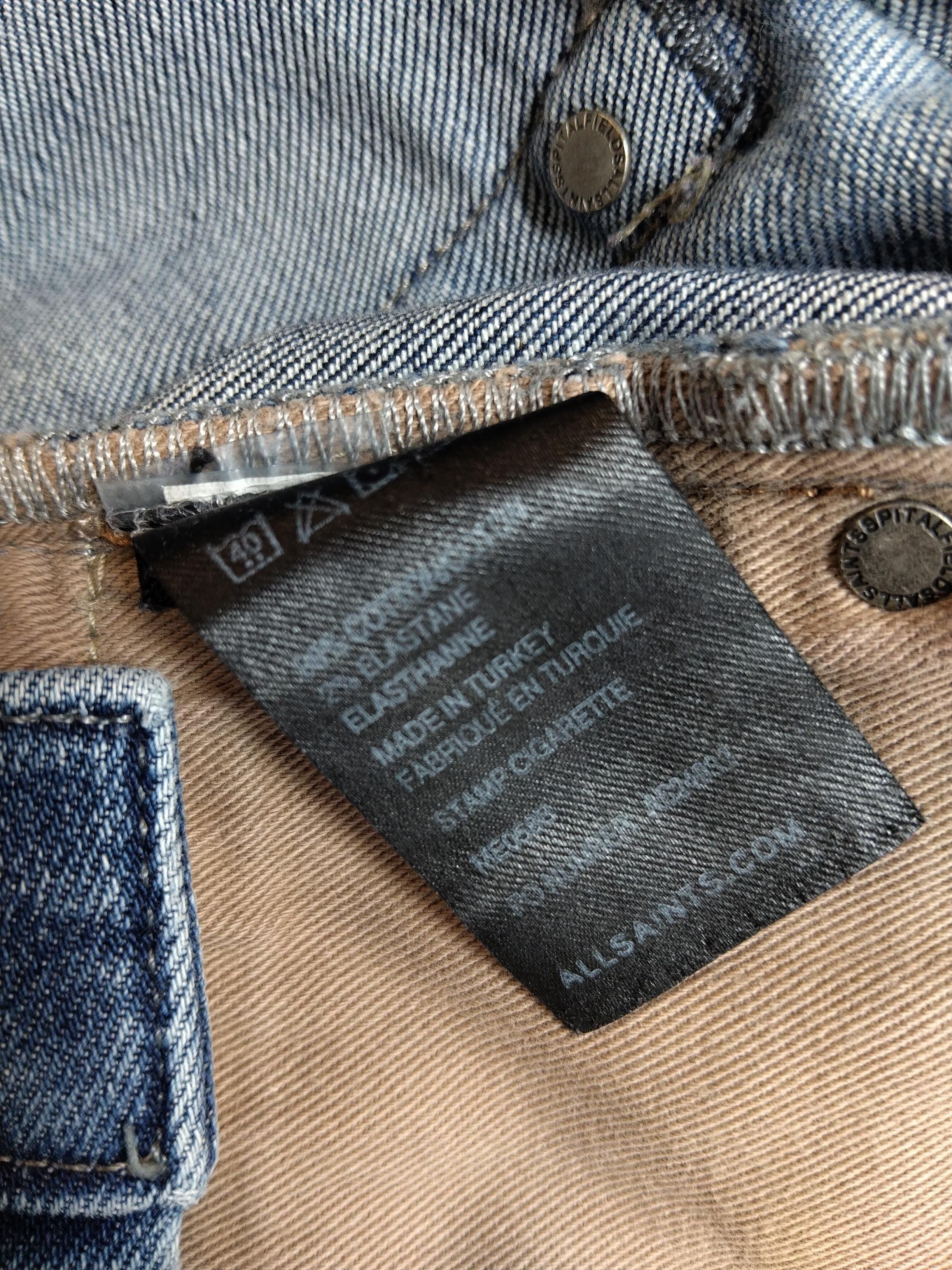 AllSaints Men's Jeans W 34 in Blue Cotton with Elastane Skinny - Image 6