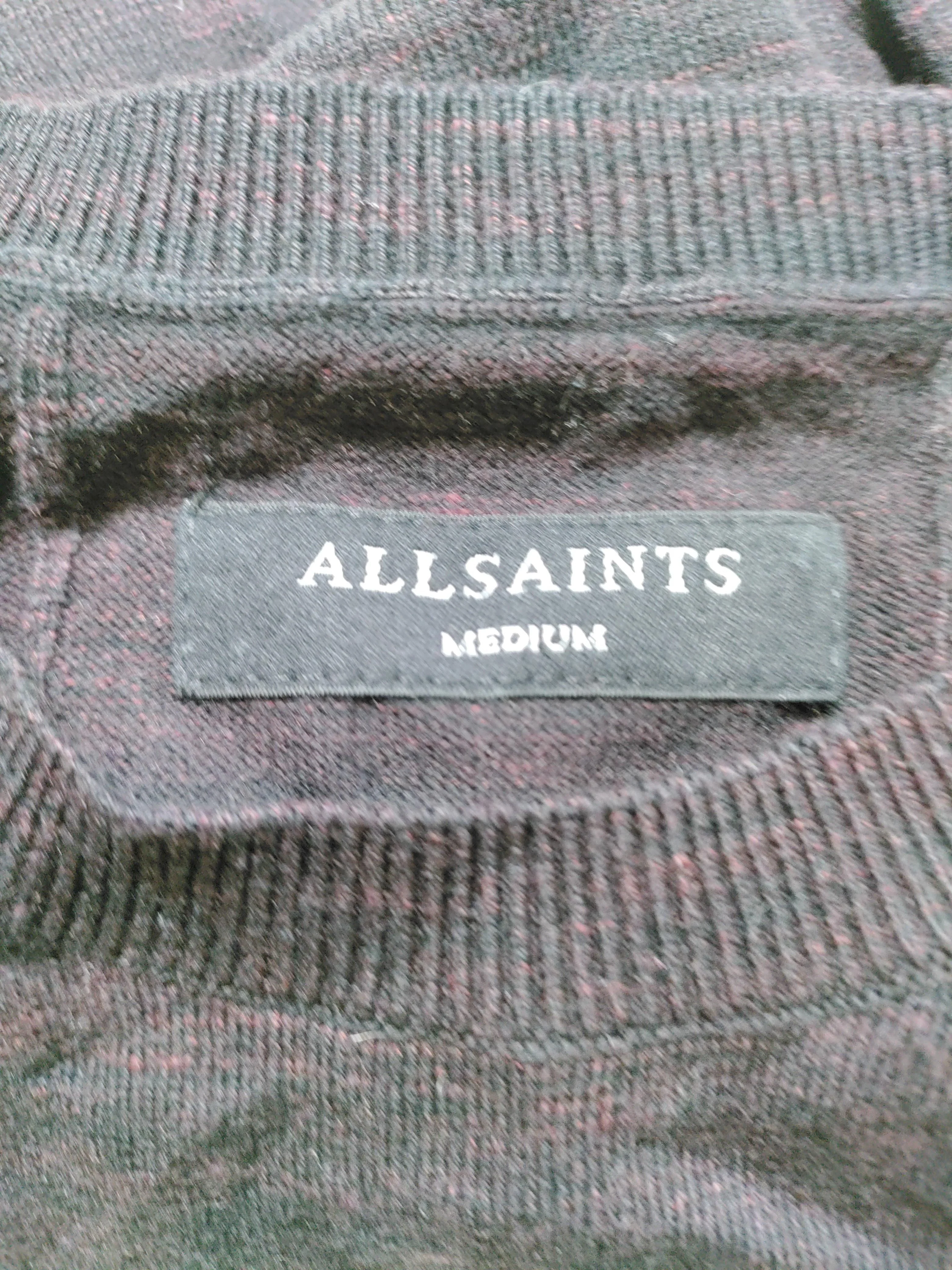 AllSaints Men's Jumper M Black Cotton with Acrylic, Polyamide, Wool Pullover - Image 5