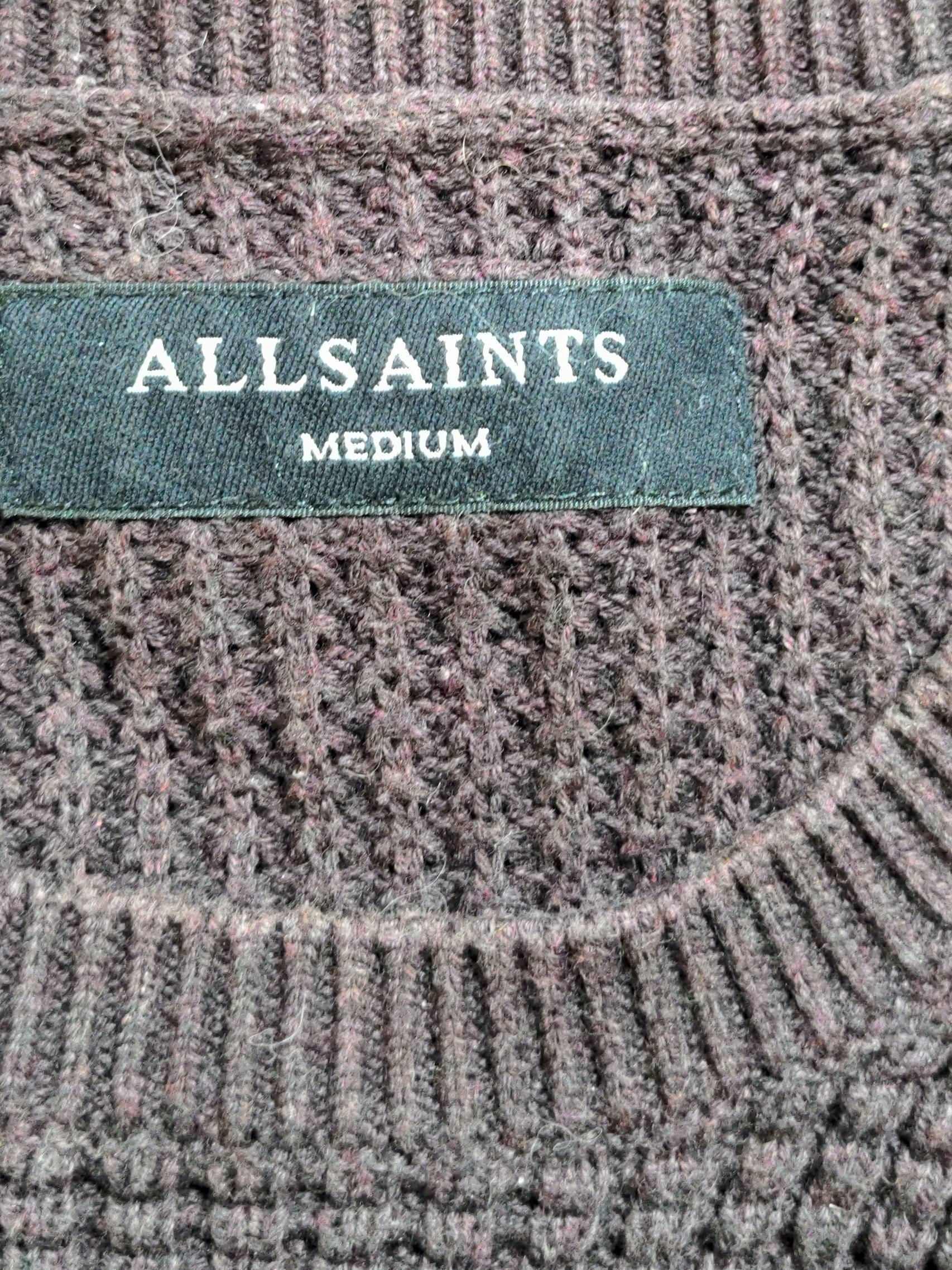 AllSaints Men's Jumper M Brown 100% Cotton Round Neck Pullover - Image 5