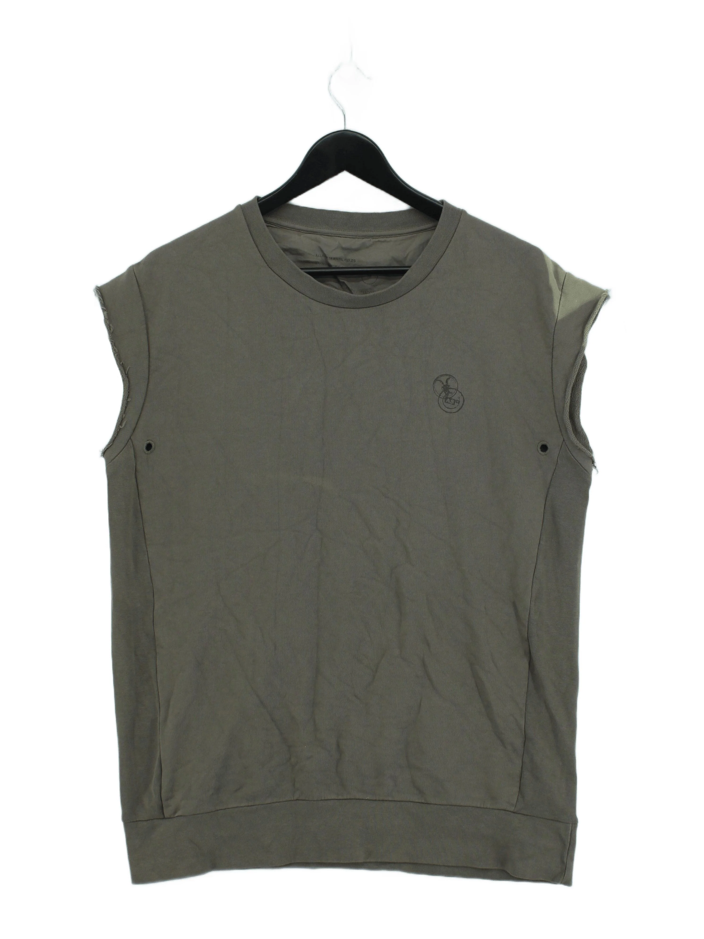 AllSaints Men's Jumper M Green 100% Cotton Round Neck Vest