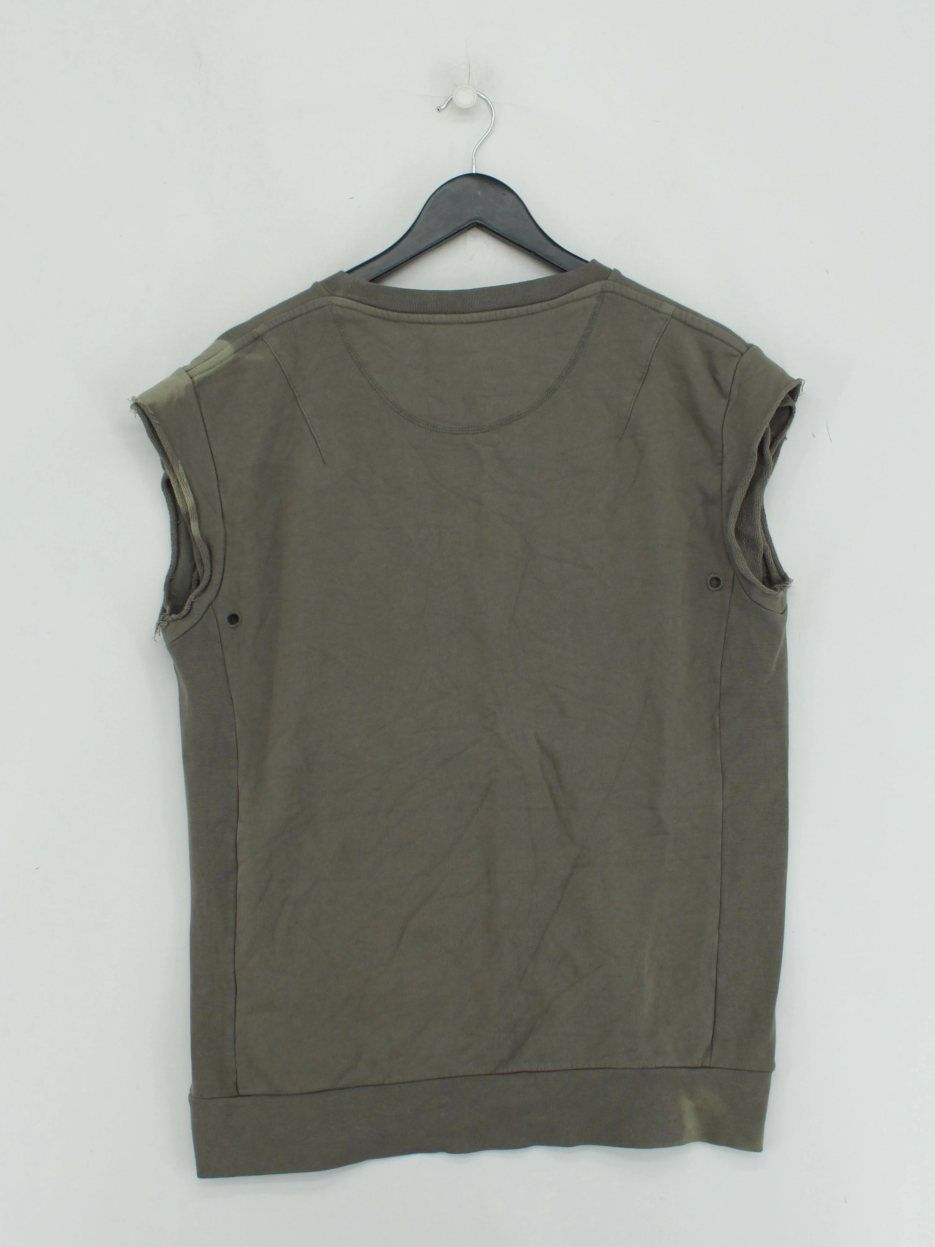 AllSaints Men's Jumper M Green 100% Cotton Round Neck Vest - Image 2