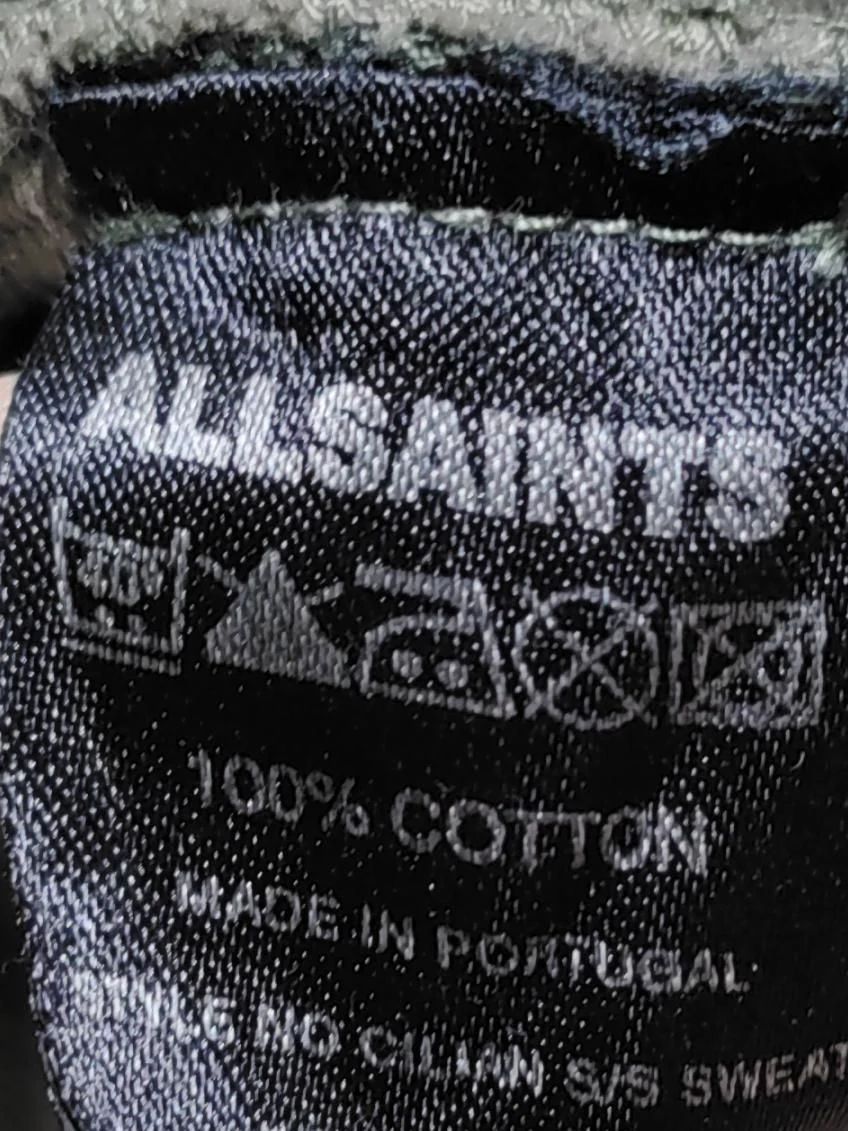 AllSaints Men's Jumper M Green 100% Cotton Round Neck Vest - Image 7
