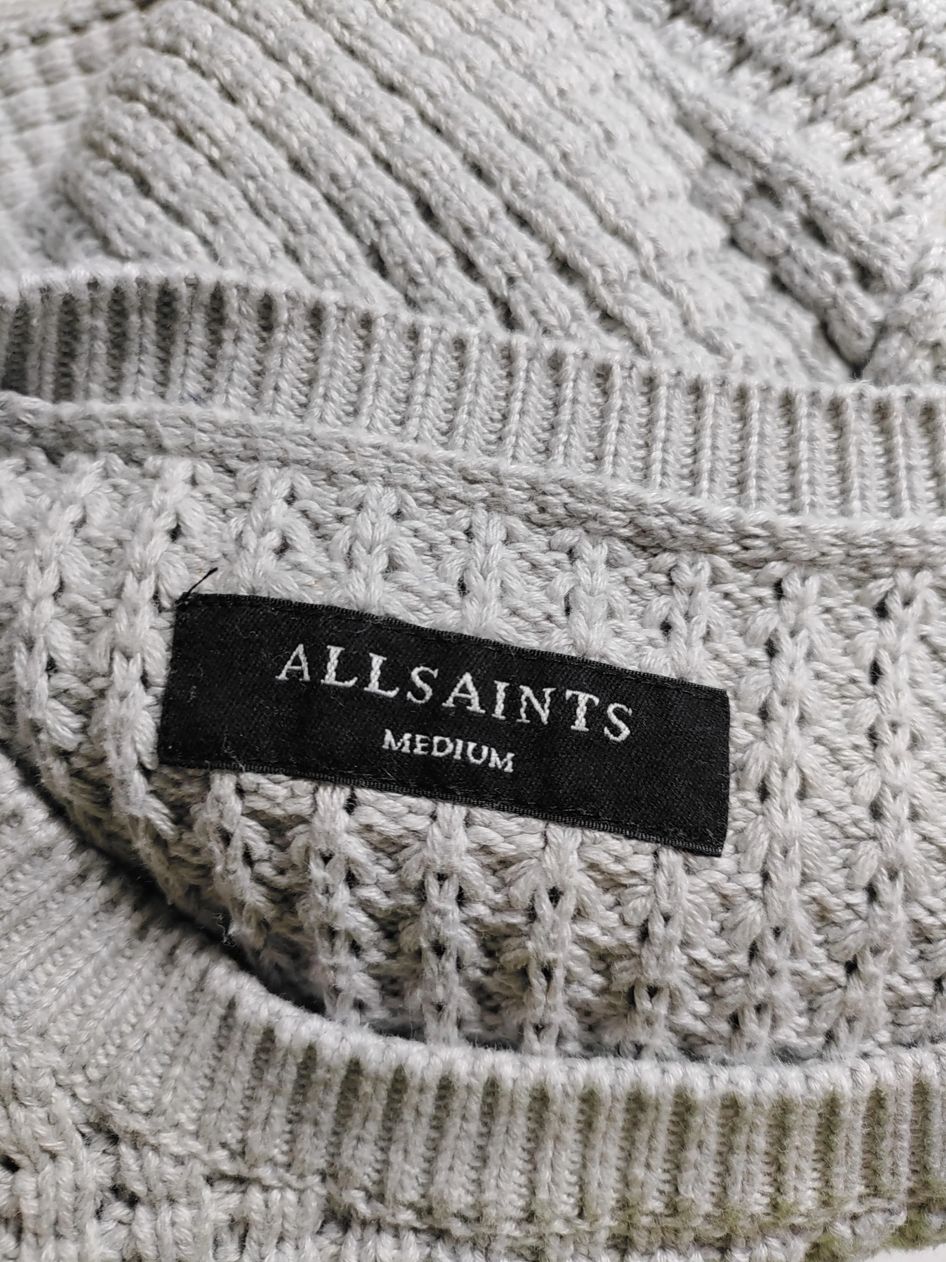 AllSaints Men's Jumper M Grey 100% Cotton Round Neck Pullover - Image 5
