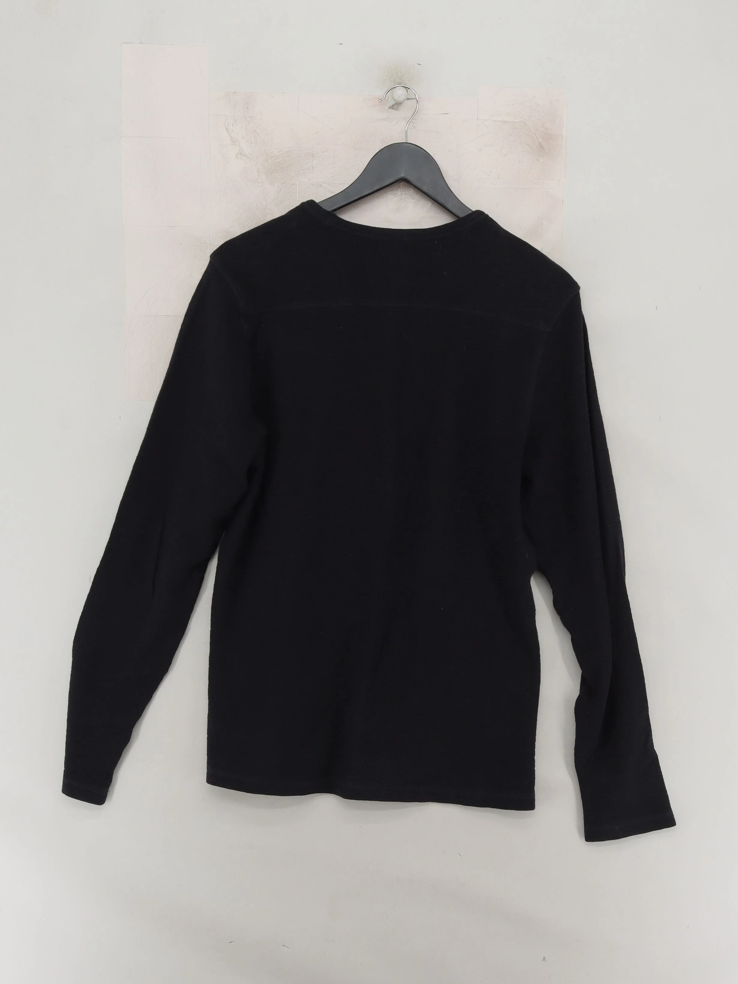 AllSaints Men's Jumper S Black Cotton with Elastane Crew Neck Pullover - Image 2
