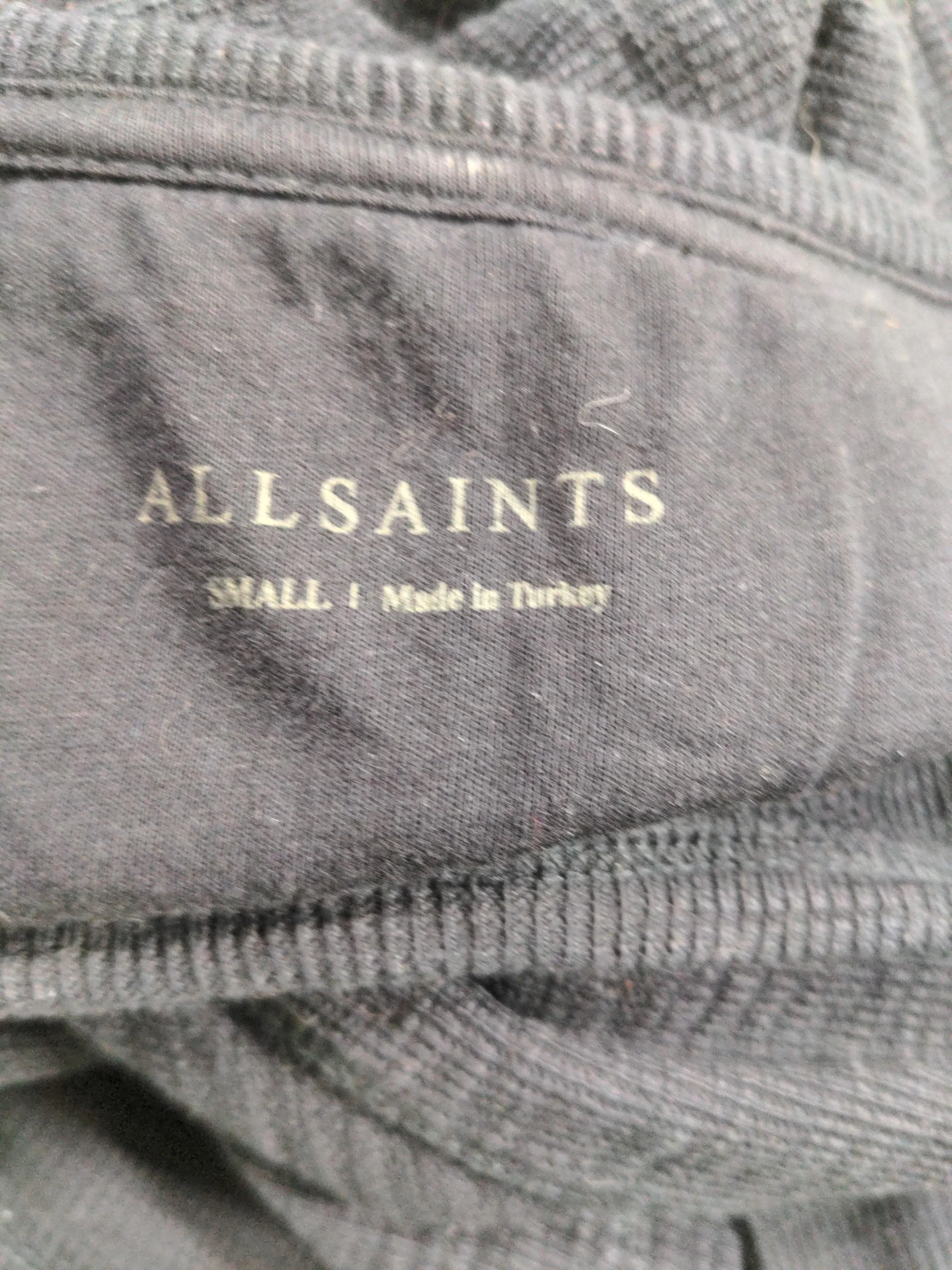 AllSaints Men's Jumper S Black Cotton with Elastane Crew Neck Pullover - Image 5