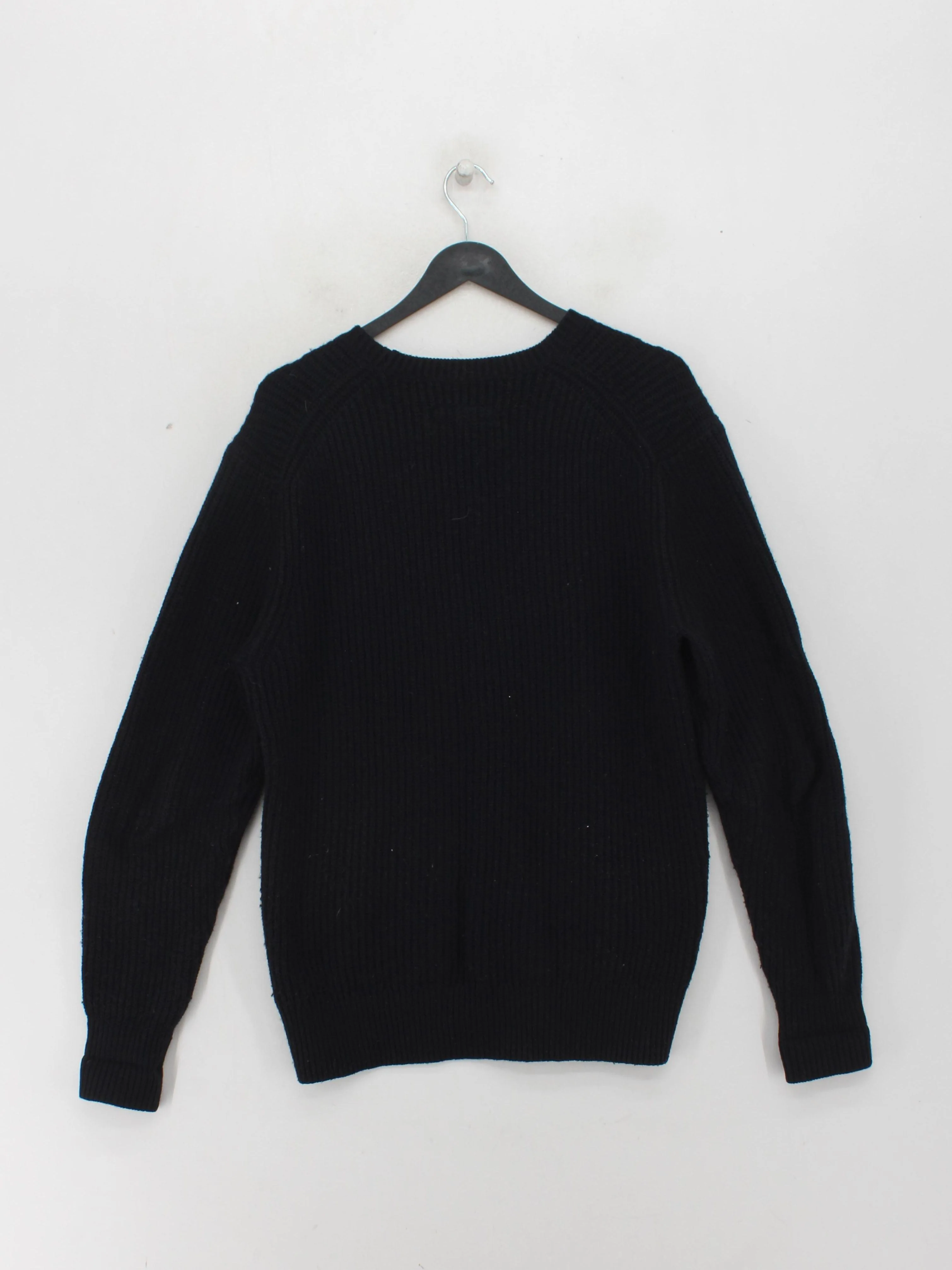 AllSaints Men's Jumper S Black Wool with Polyester, Nylon Crew Neck Pullover - Image 2