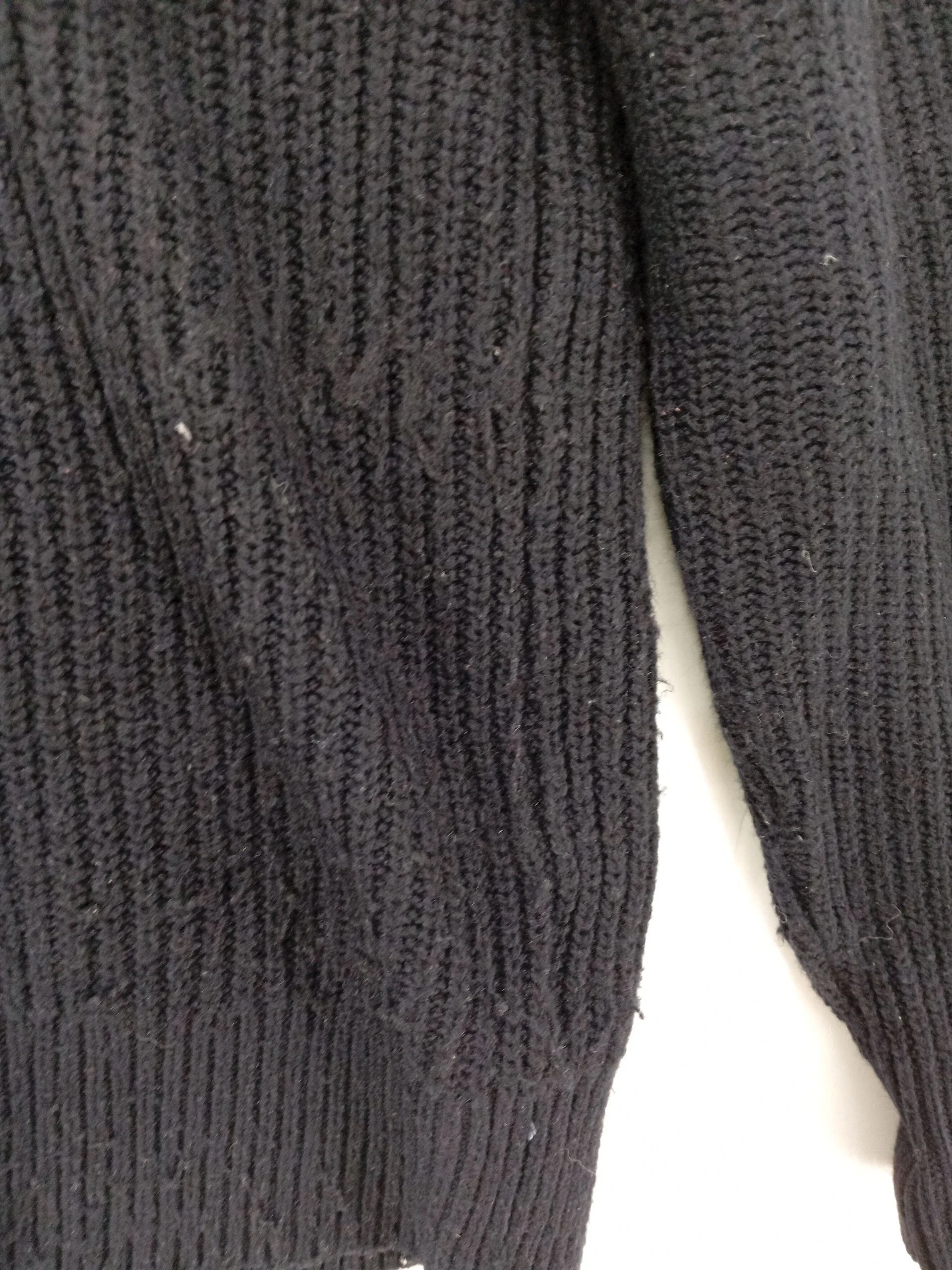 AllSaints Men's Jumper S Black Wool with Polyester, Nylon Crew Neck Pullover - Image 6