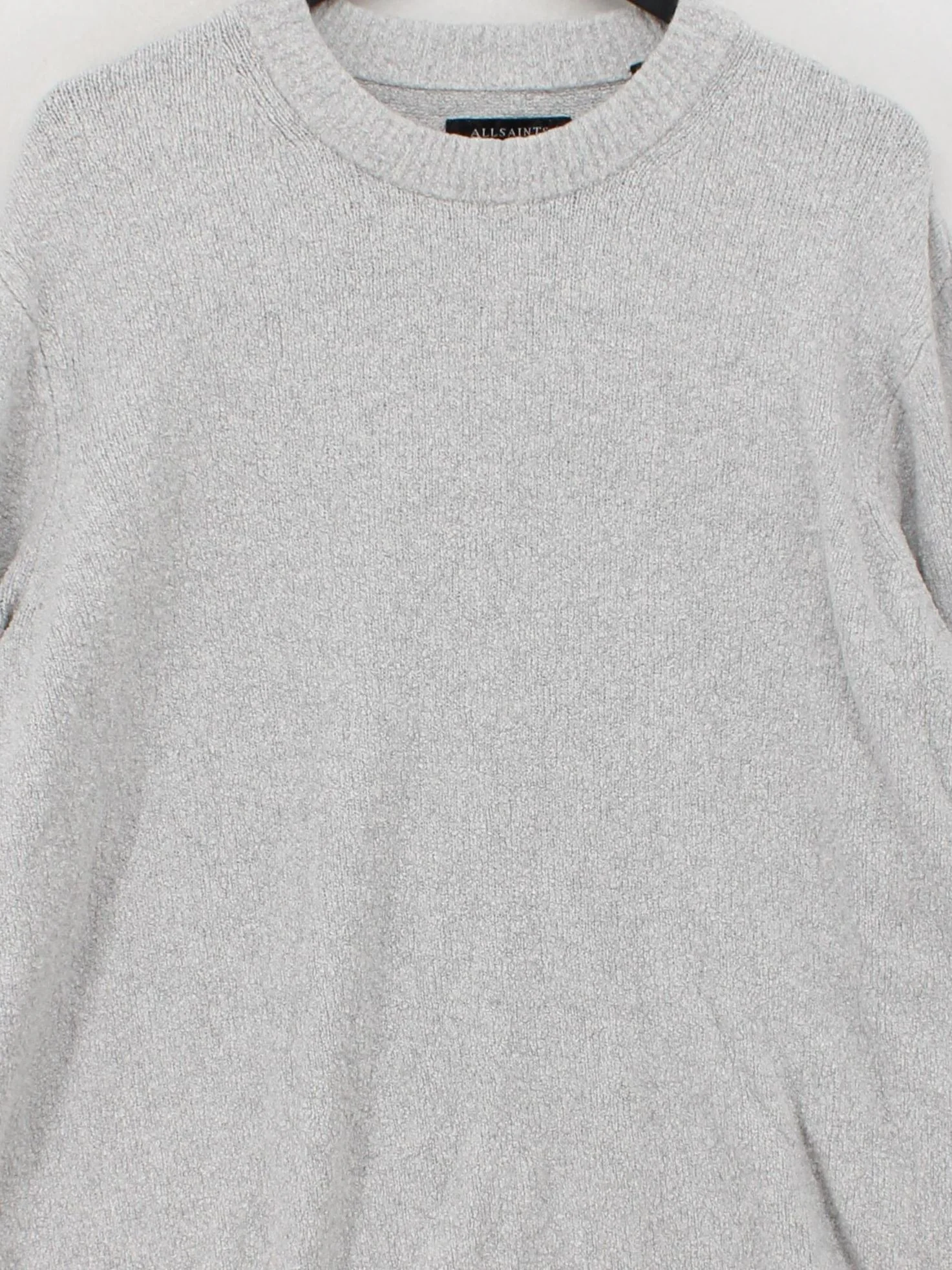 AllSaints Men's Jumper S Grey Cotton with Polyamide, Wool, Elastane Pullover - Image 3