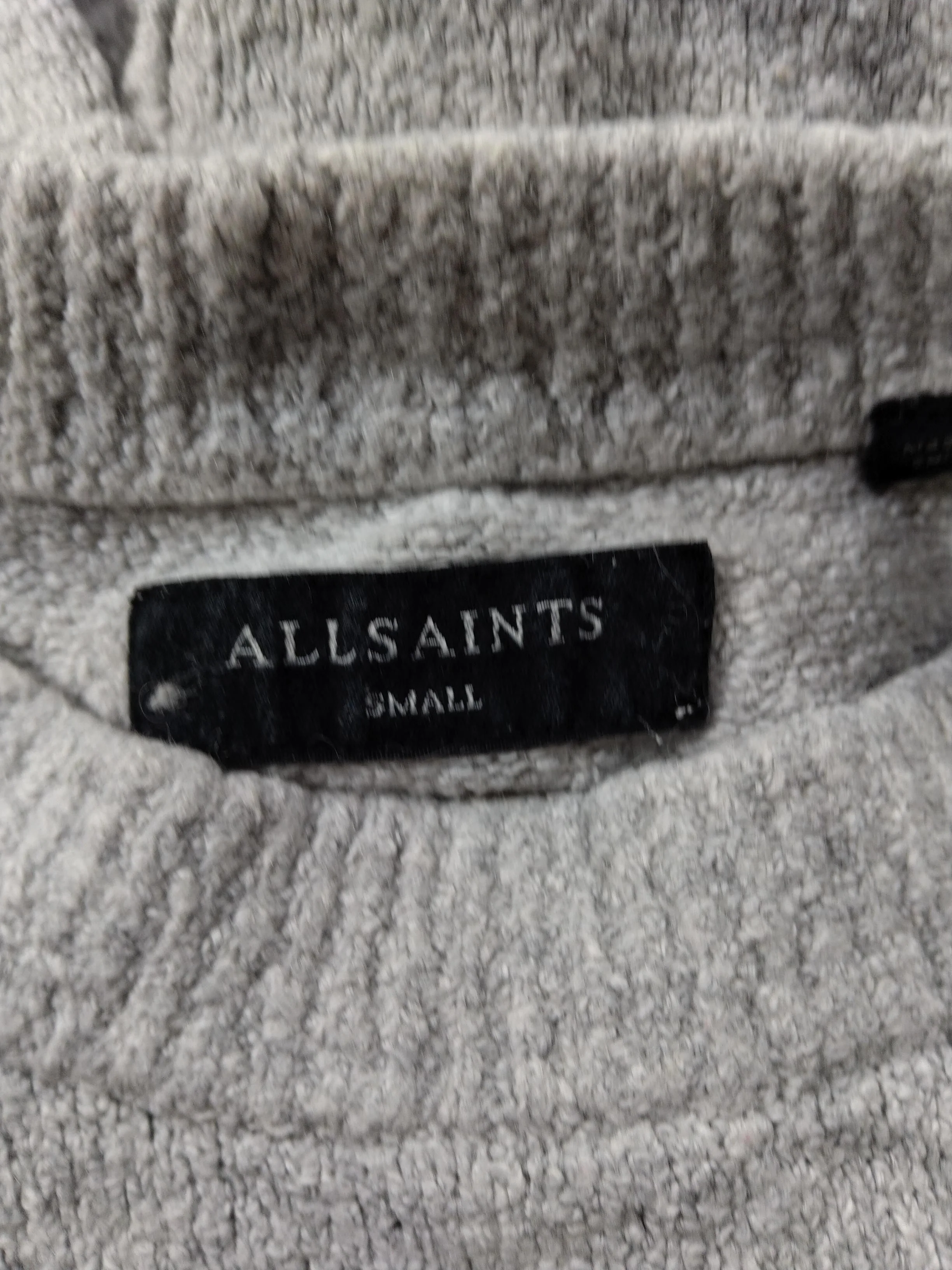 AllSaints Men's Jumper S Grey Cotton with Polyamide, Wool, Elastane Pullover - Image 5