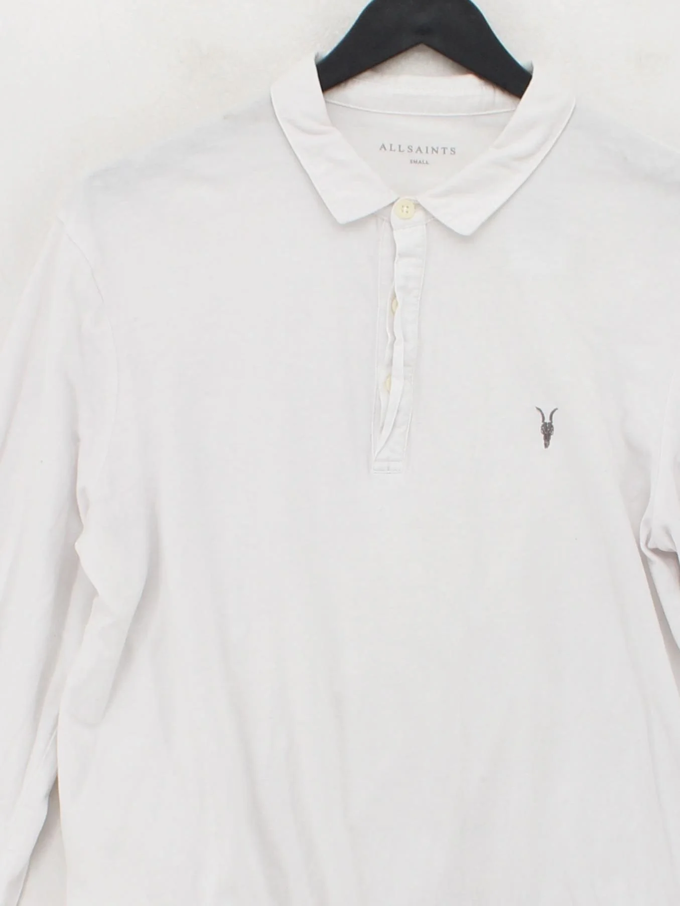 AllSaints Men's Polo S White 100% Cotton Basic - Image 3
