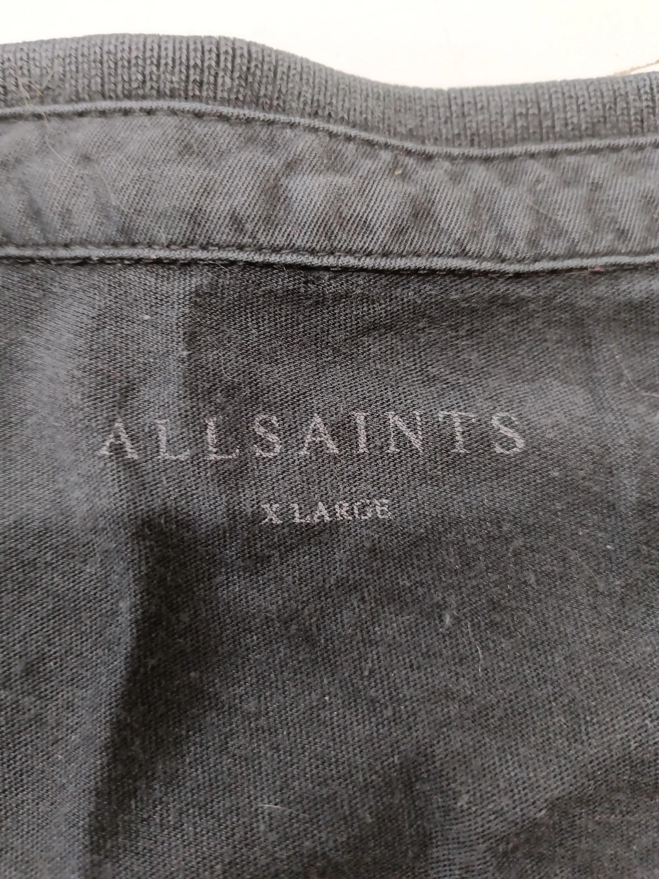 AllSaints Men's Polo XL Black 100% Cotton Basic - Image 6
