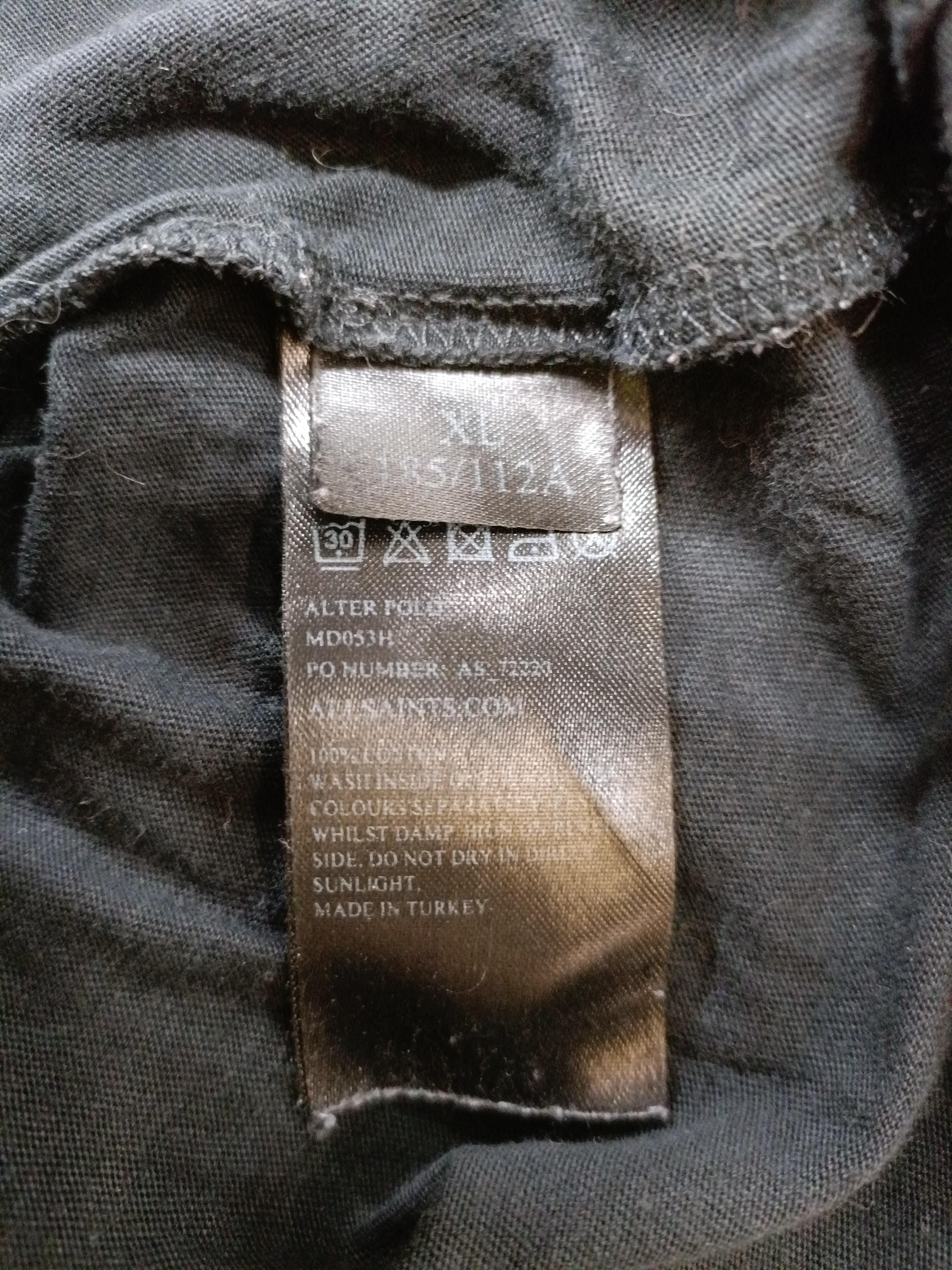 AllSaints Men's Polo XL Black 100% Cotton Basic - Image 7