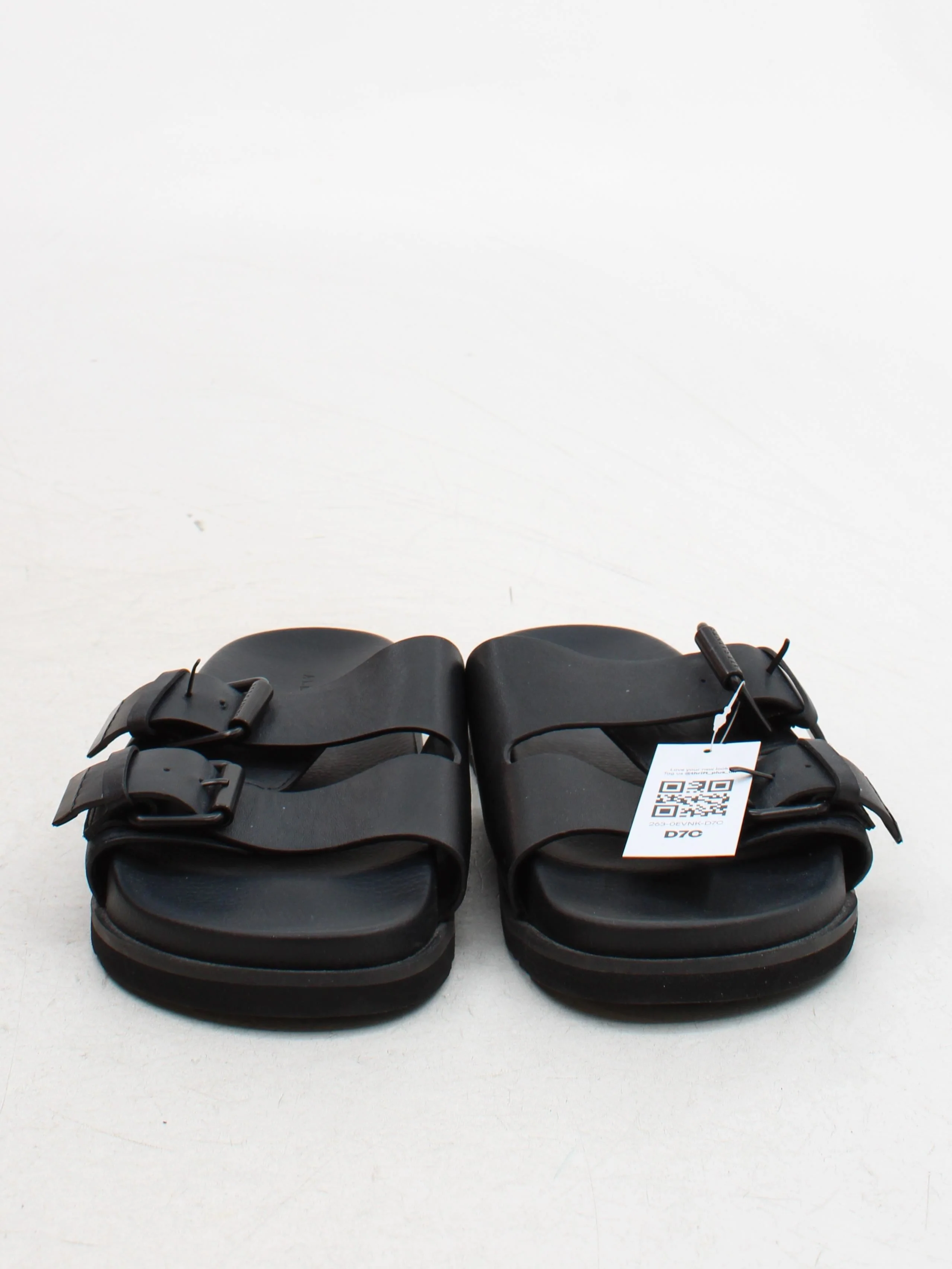 AllSaints Men's Sandals UK 9 Black 100% Faux Leather Slider - Image 2