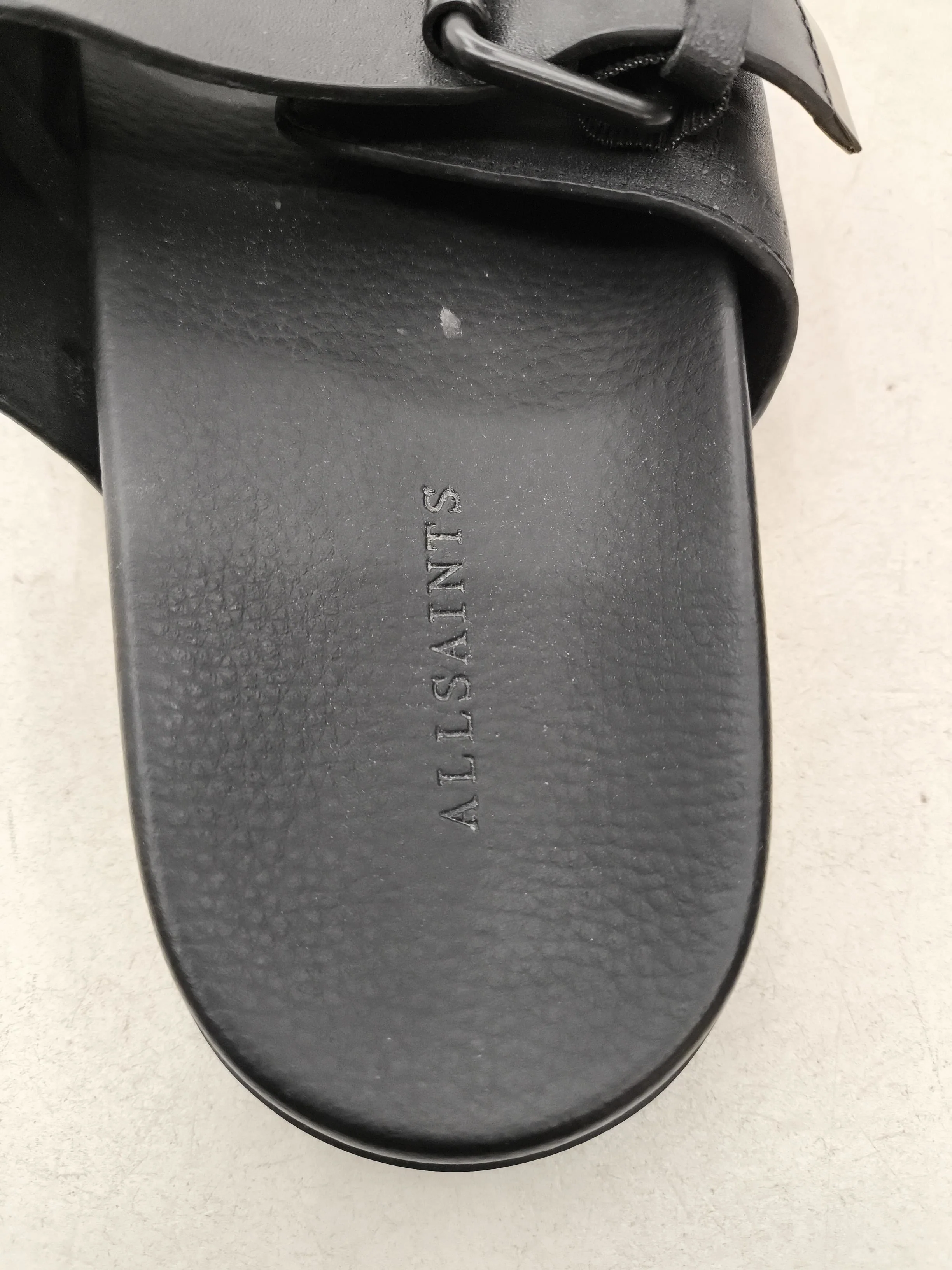 AllSaints Men's Sandals UK 9 Black 100% Faux Leather Slider - Image 6