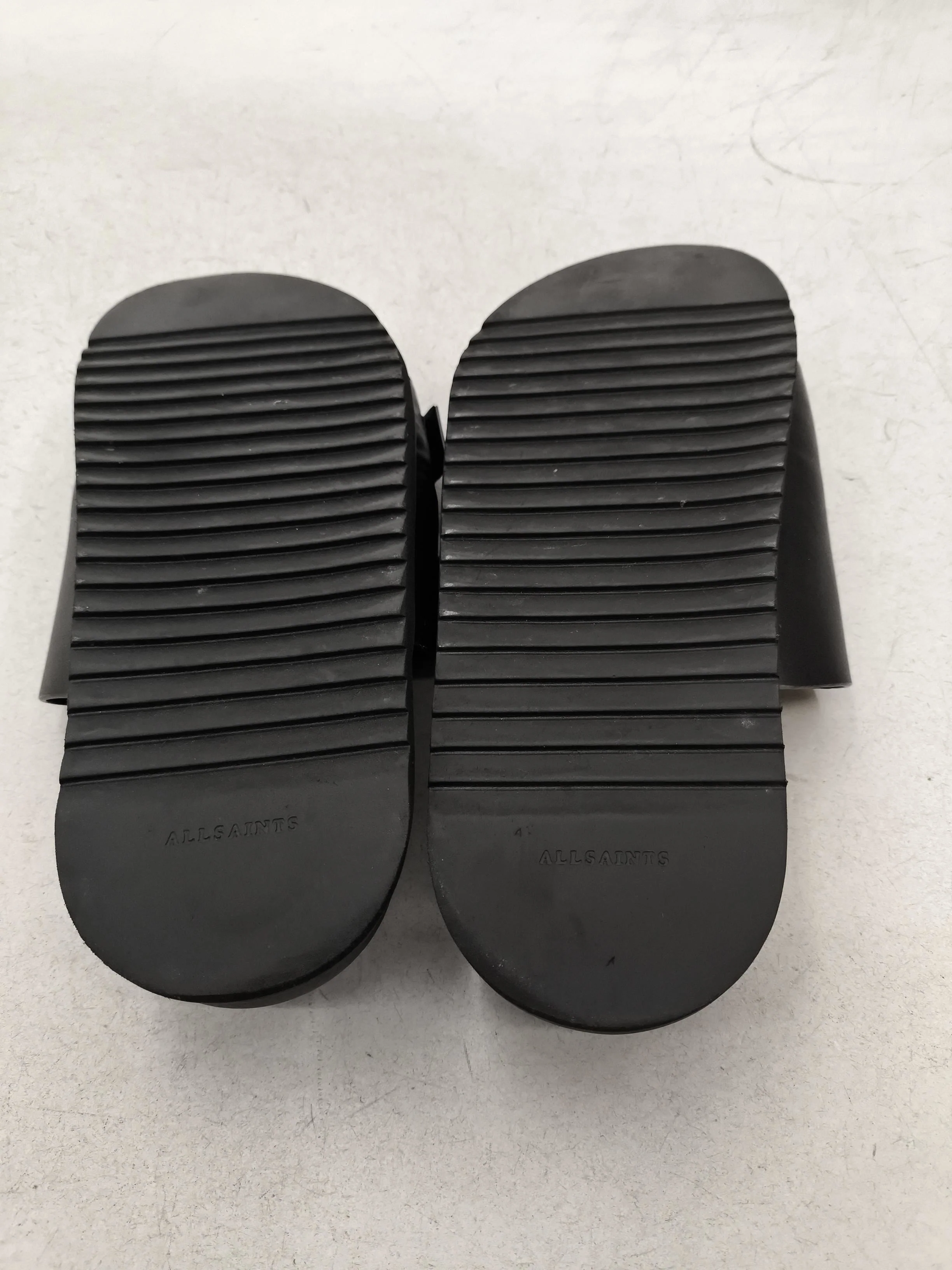 AllSaints Men's Sandals UK 9 Black 100% Faux Leather Slider - Image 7