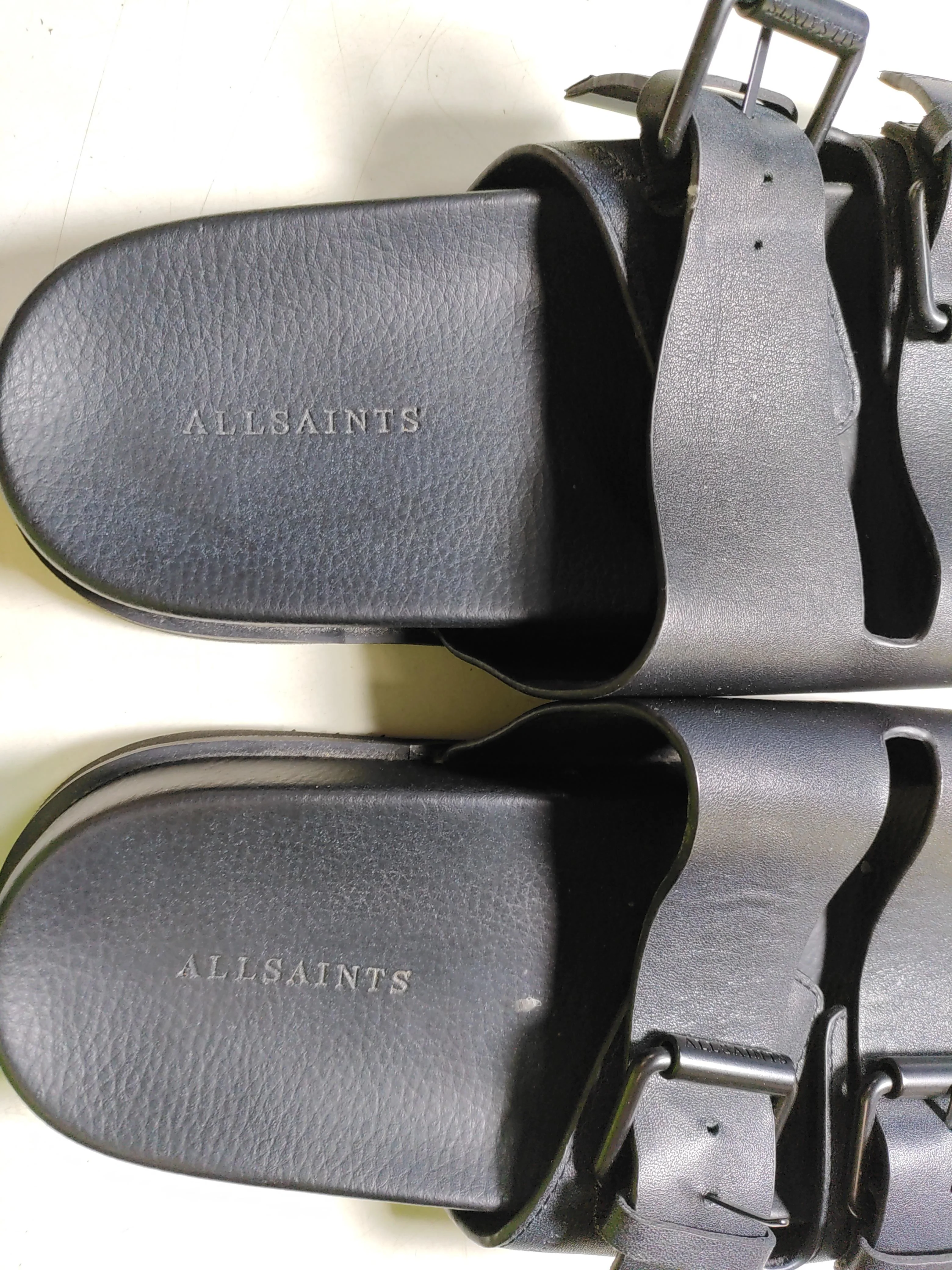 AllSaints Men's Sandals UK 9 Black 100% Faux Leather Slider - Image 8