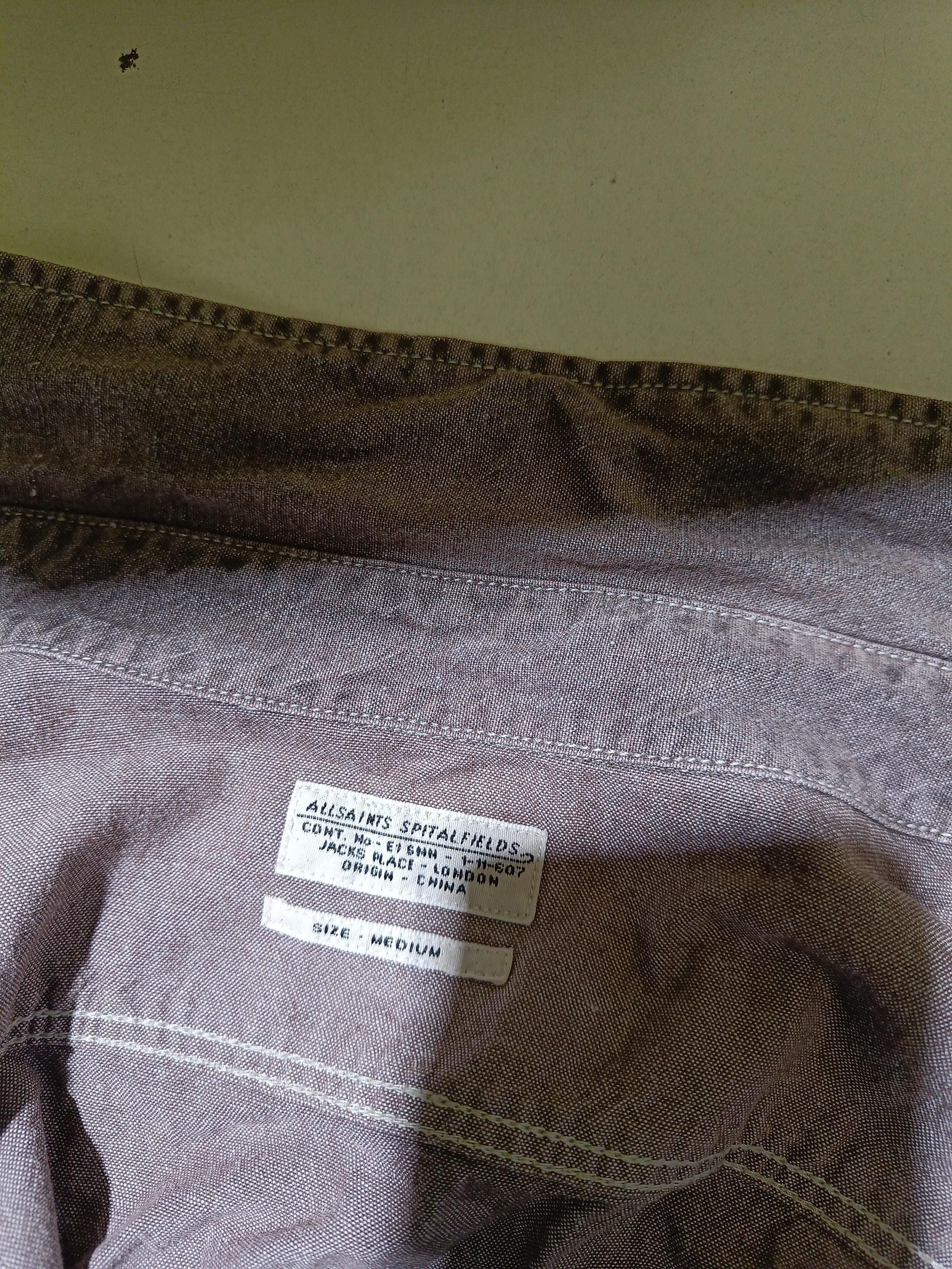 AllSaints Men's Shirt M Brown 100% Cotton Basic - Image 5