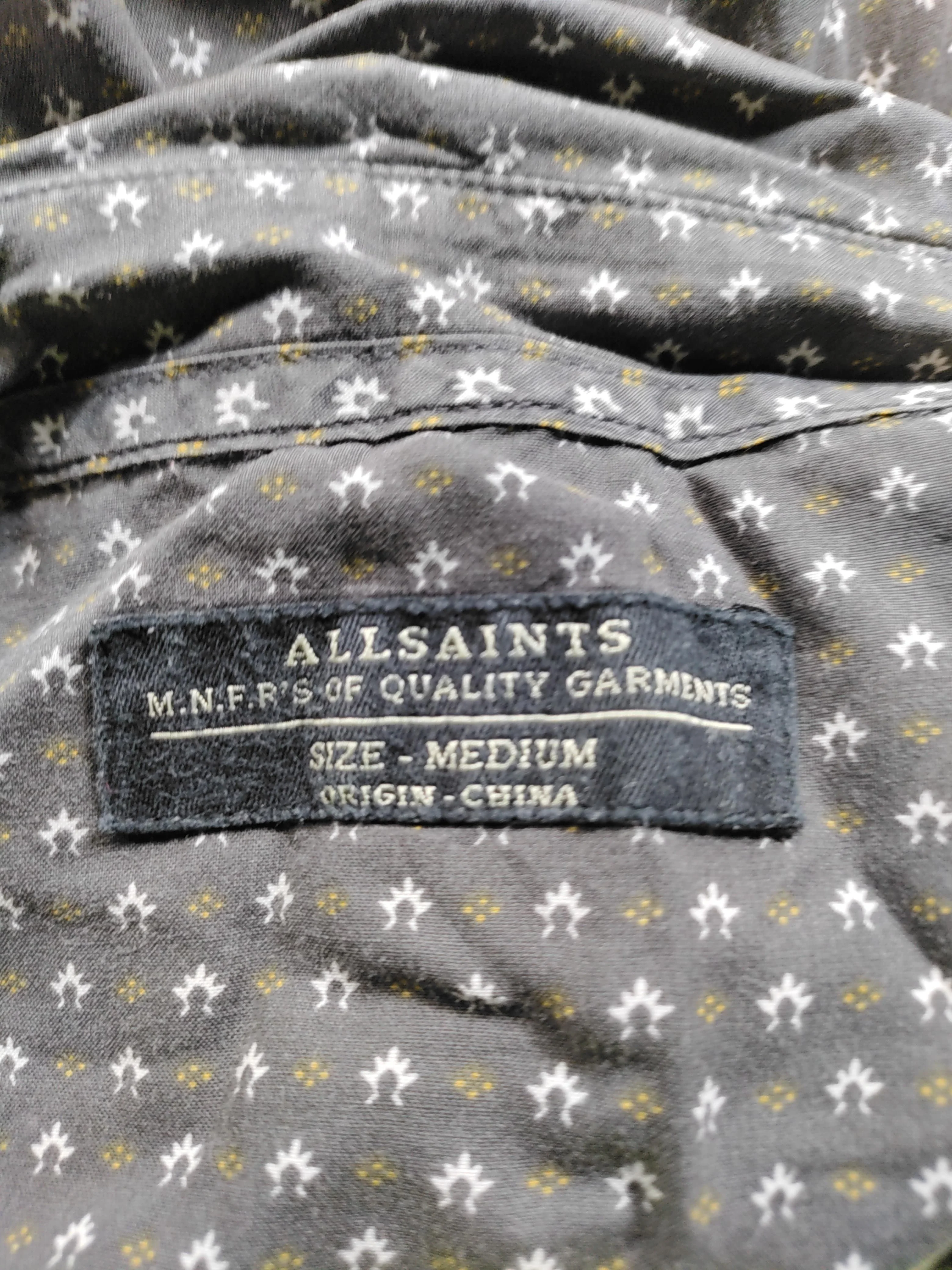 AllSaints Men's Shirt M Grey 100% Cotton Basic - Image 5