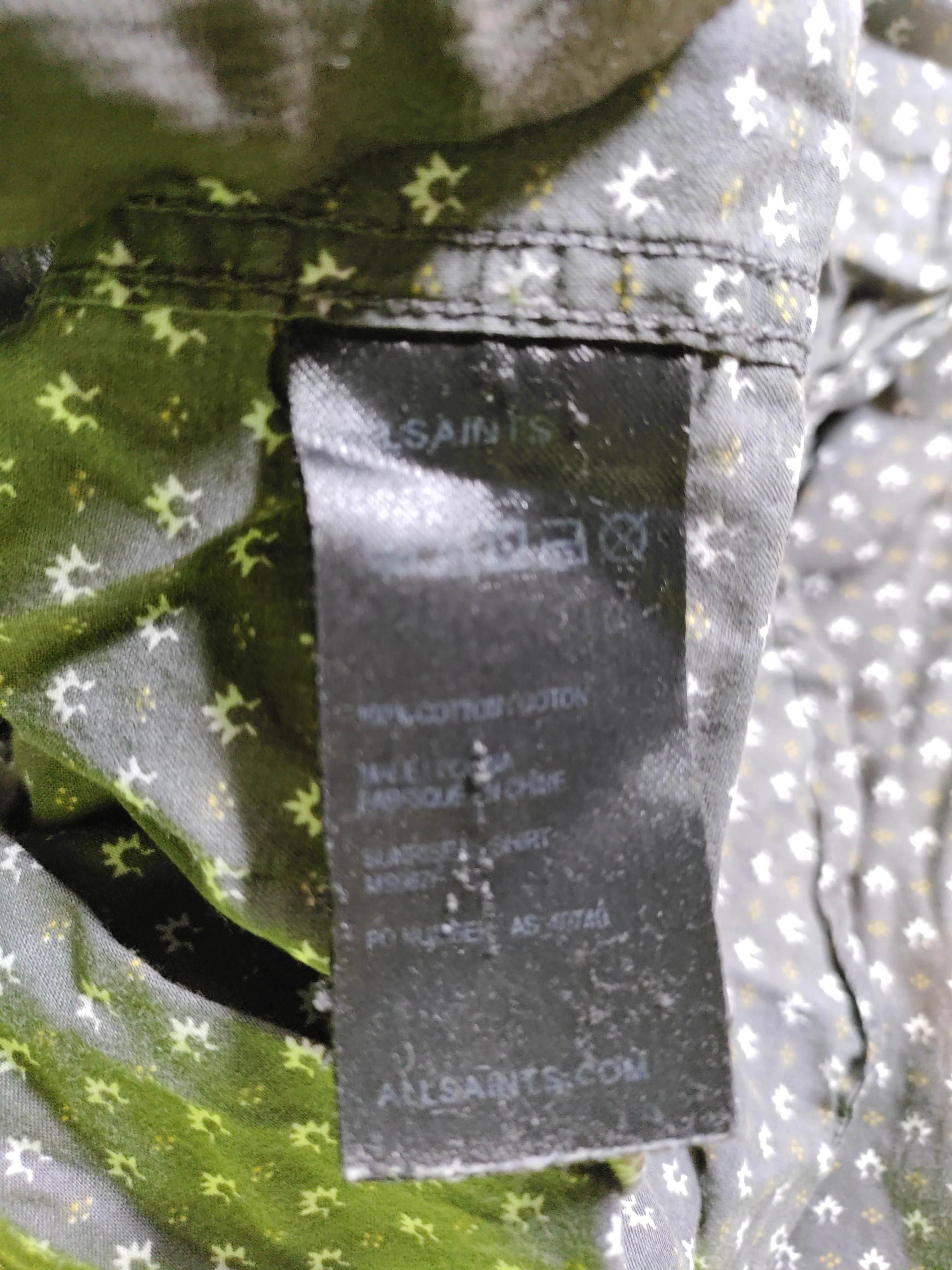 AllSaints Men's Shirt M Grey 100% Cotton Basic - Image 6