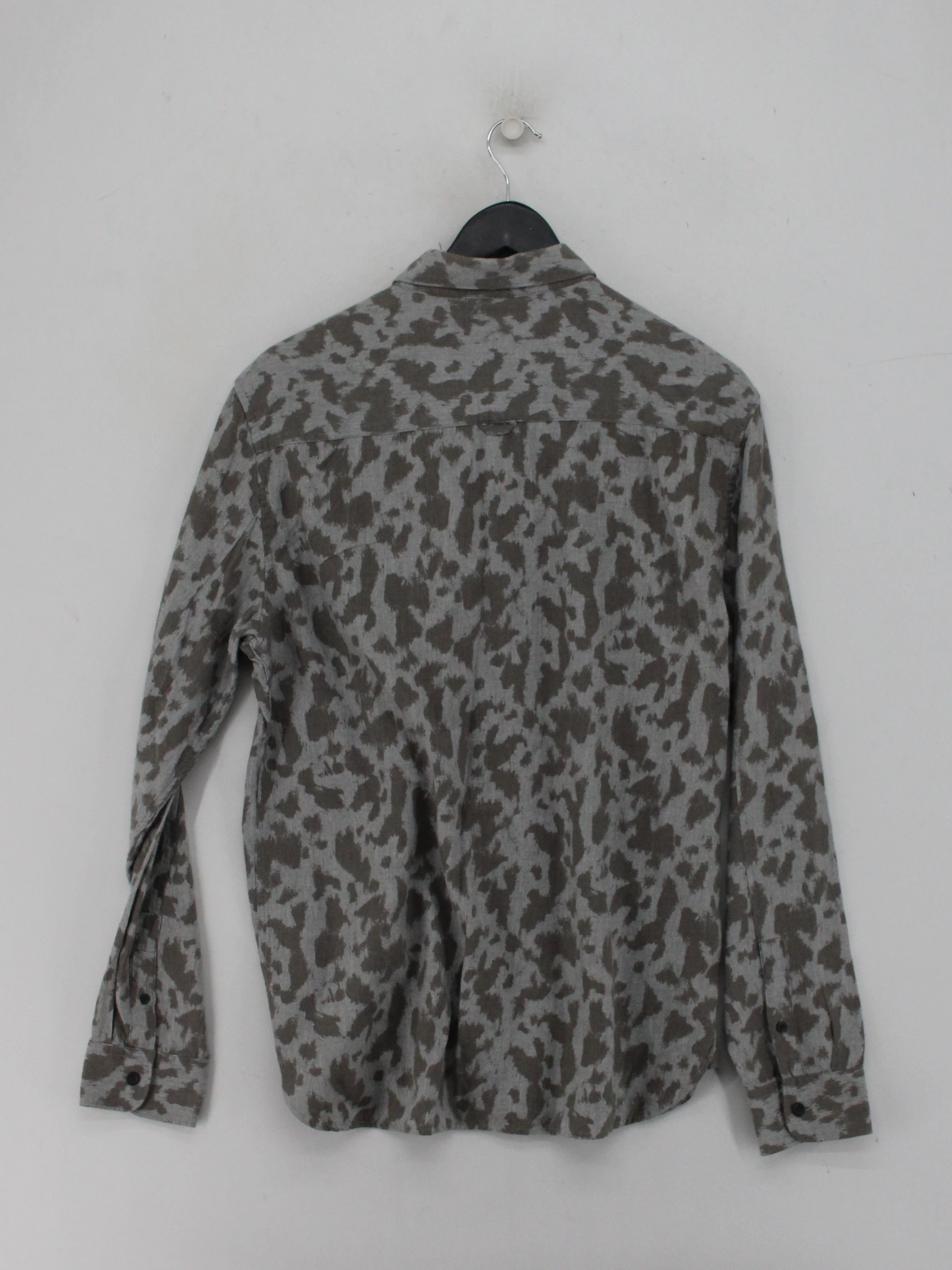 AllSaints Men's Shirt M Grey Camo 100% Cotton Basic - Image 2