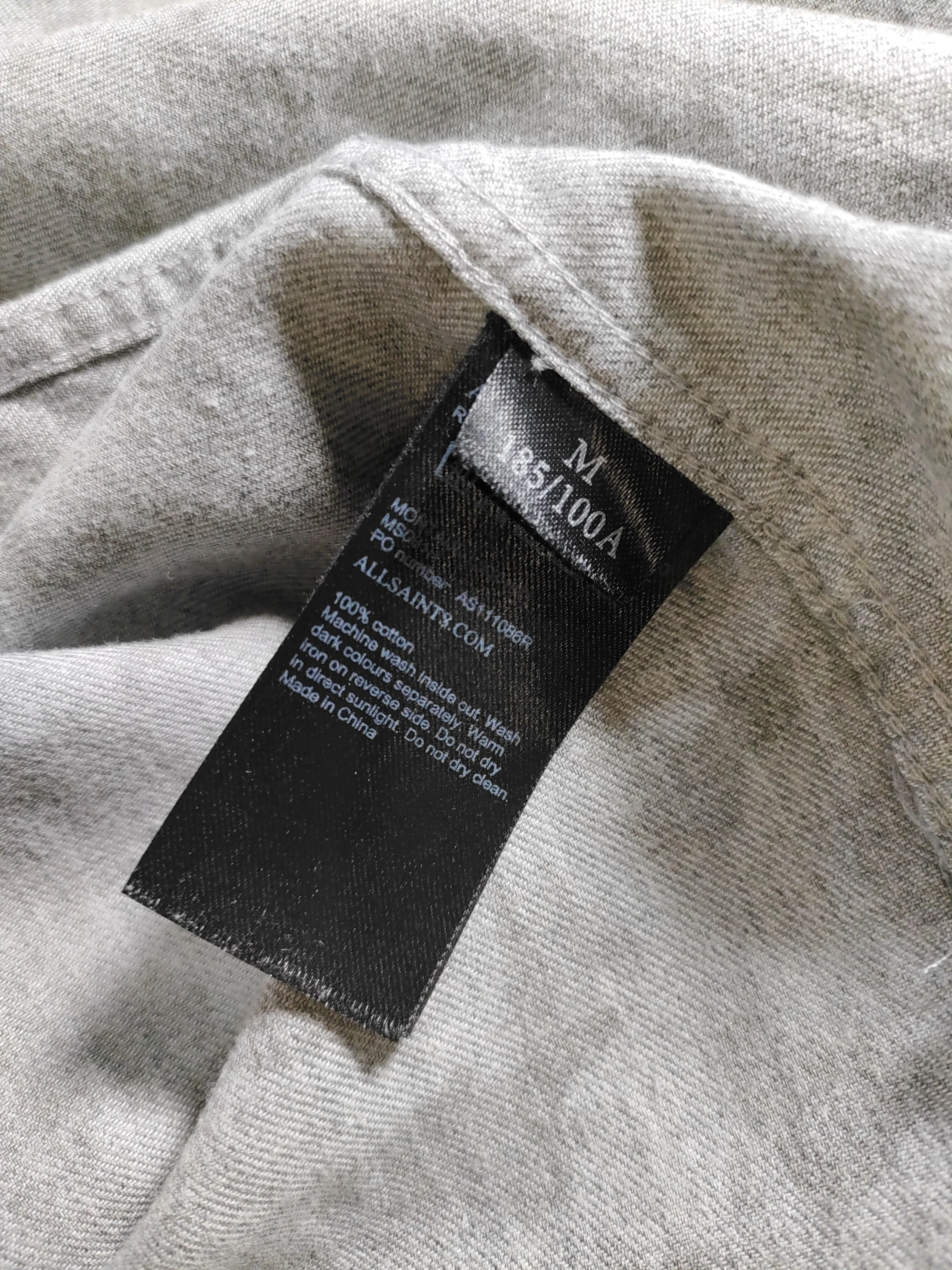 AllSaints Men's Shirt M Grey Camo 100% Cotton Basic - Image 6