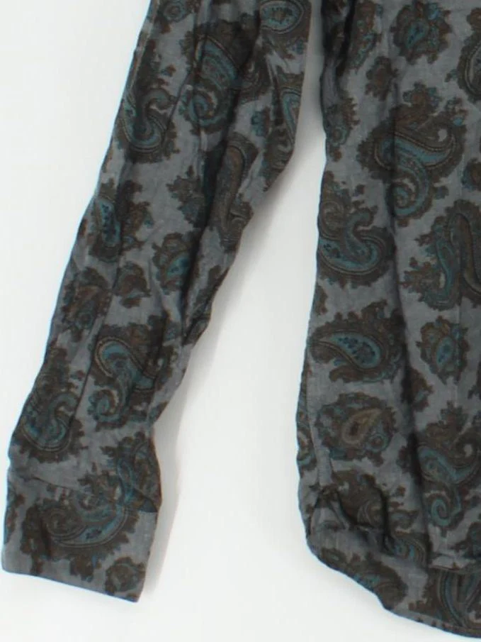 AllSaints Men's Shirt M Grey Paisley Cotton with Lyocell Modal Basic - Image 4