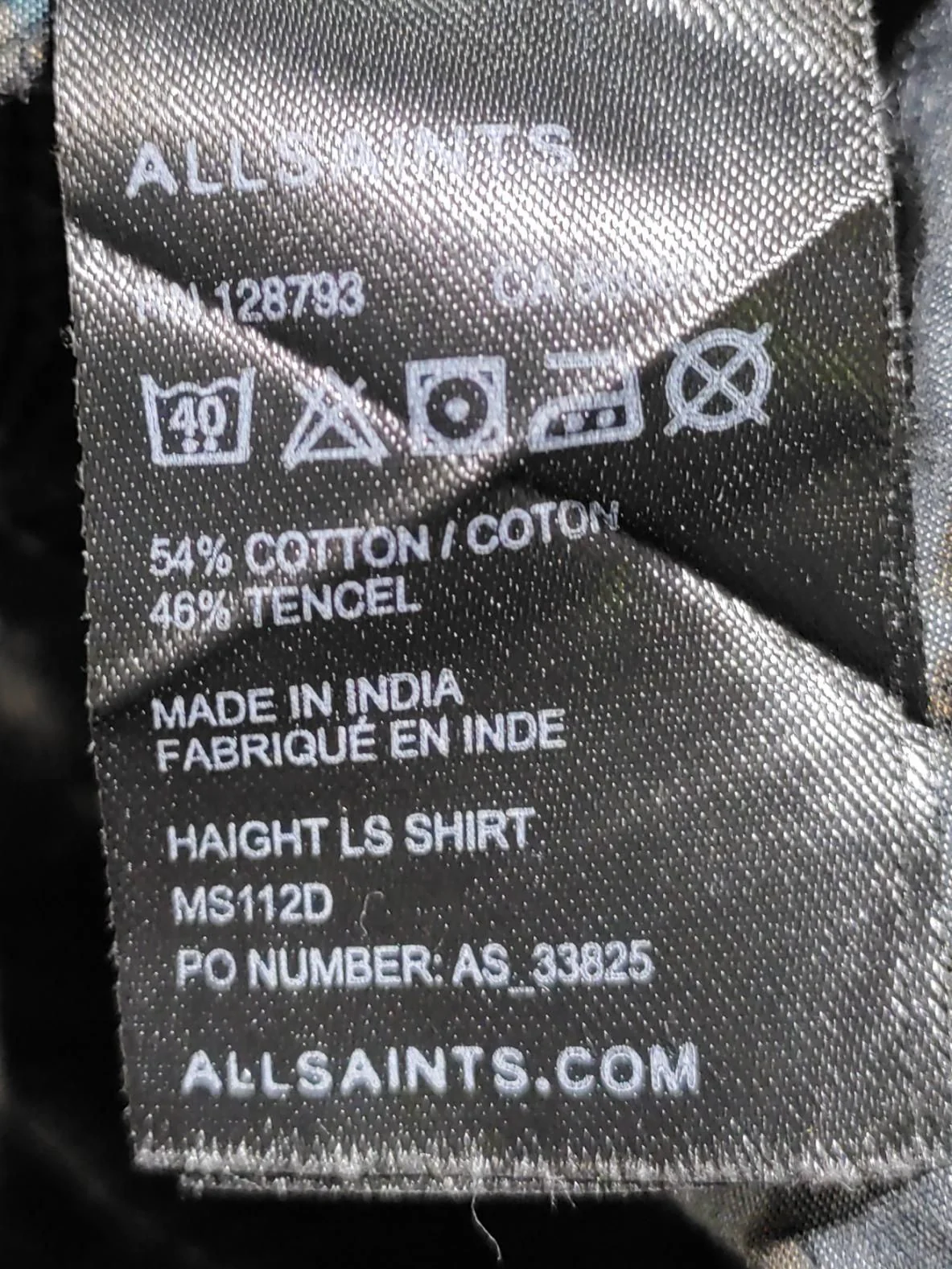 AllSaints Men's Shirt M Grey Paisley Cotton with Lyocell Modal Basic - Image 6