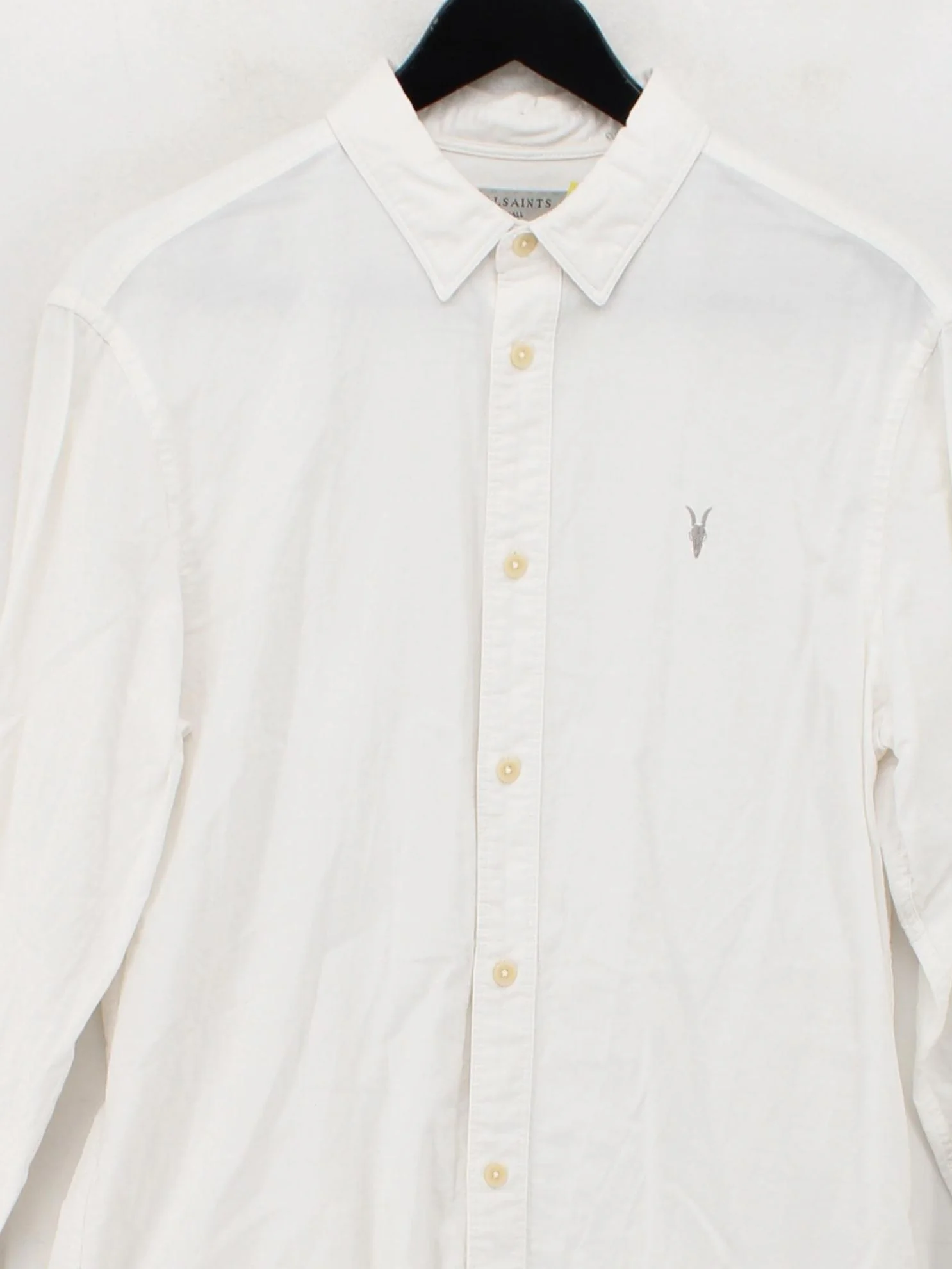 AllSaints Men's Shirt S White 100% Cotton Basic - Image 3