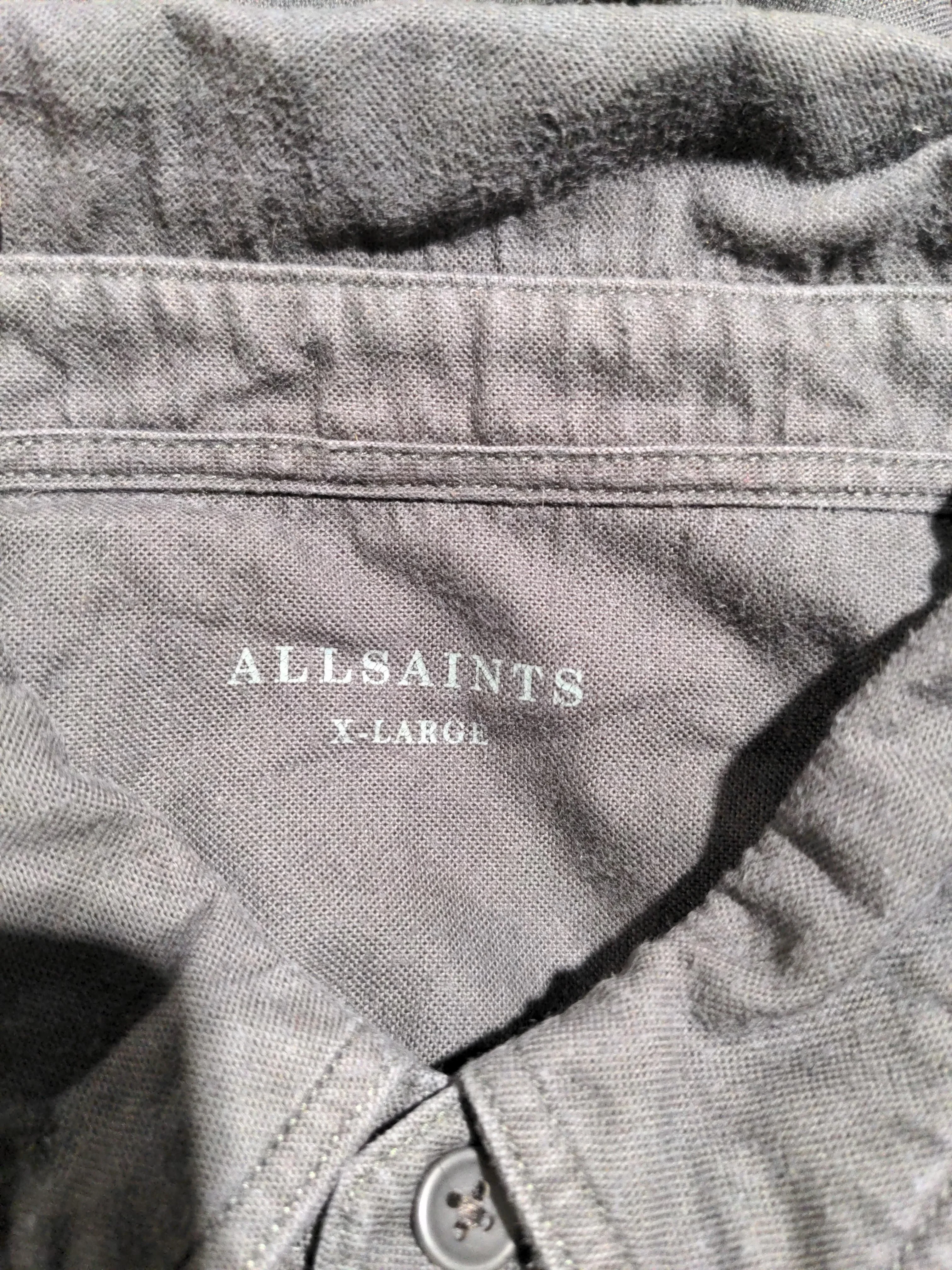 AllSaints Men's Shirt XL Grey 100% Cotton Basic - Image 7