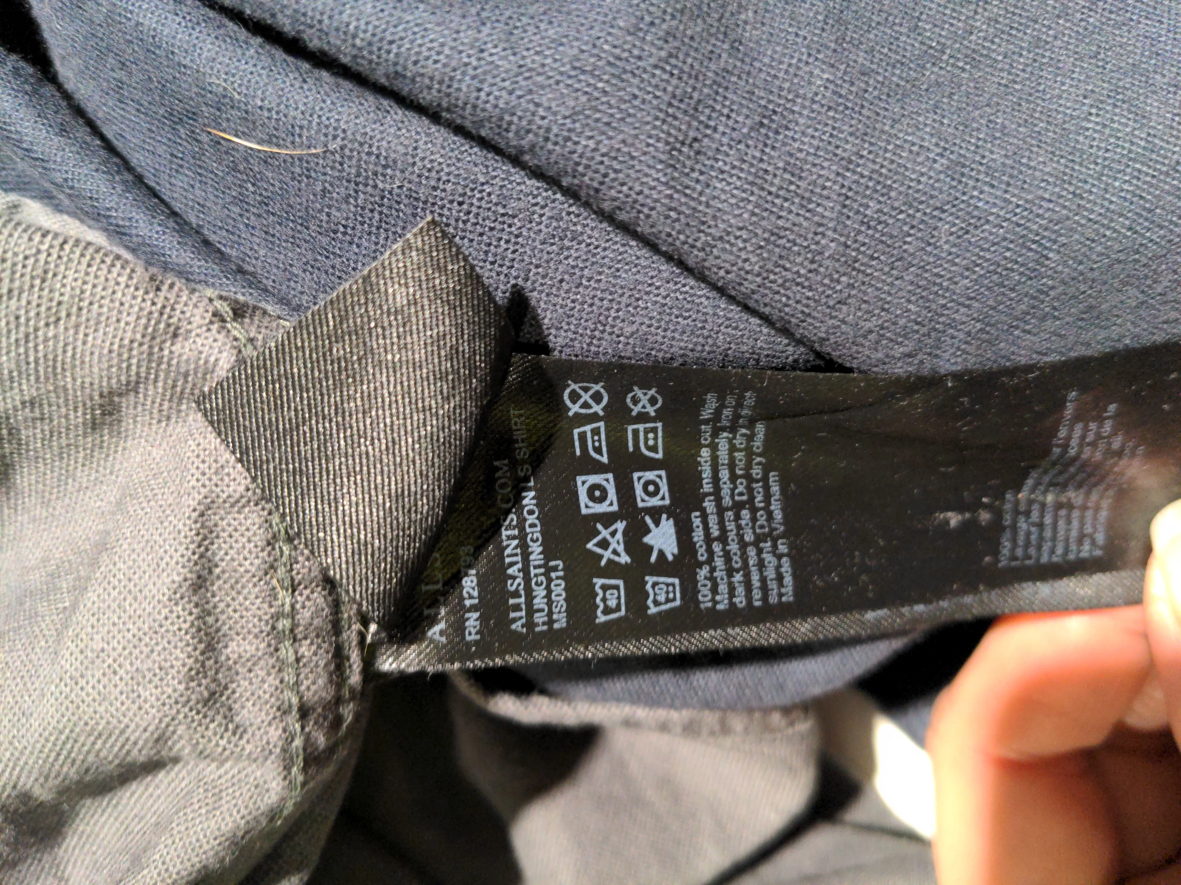 AllSaints Men's Shirt XL Grey 100% Cotton Basic - Image 8