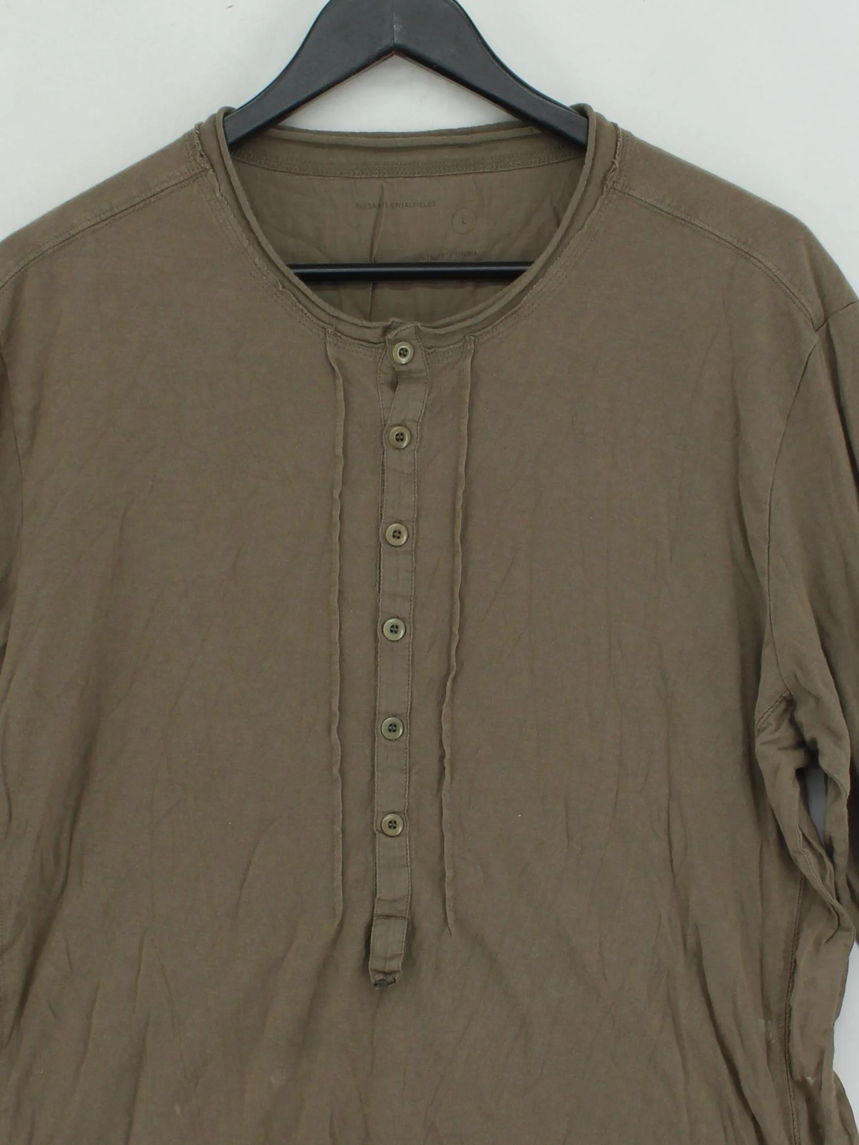 AllSaints Men's T-Shirt L Brown 100% Cotton Basic - Image 3