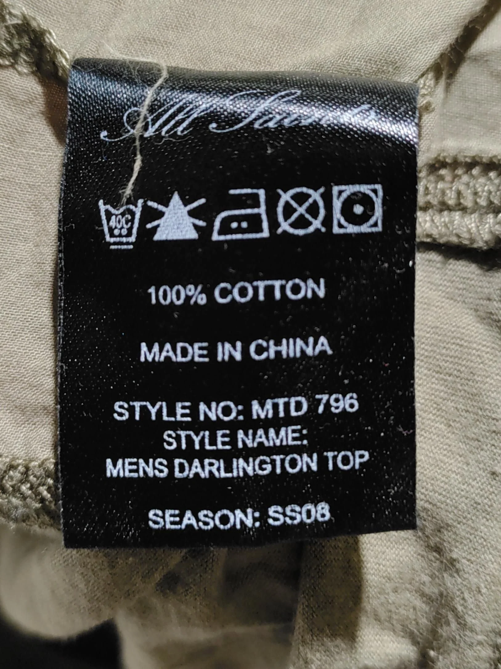 AllSaints Men's T-Shirt L Brown 100% Cotton Basic - Image 8