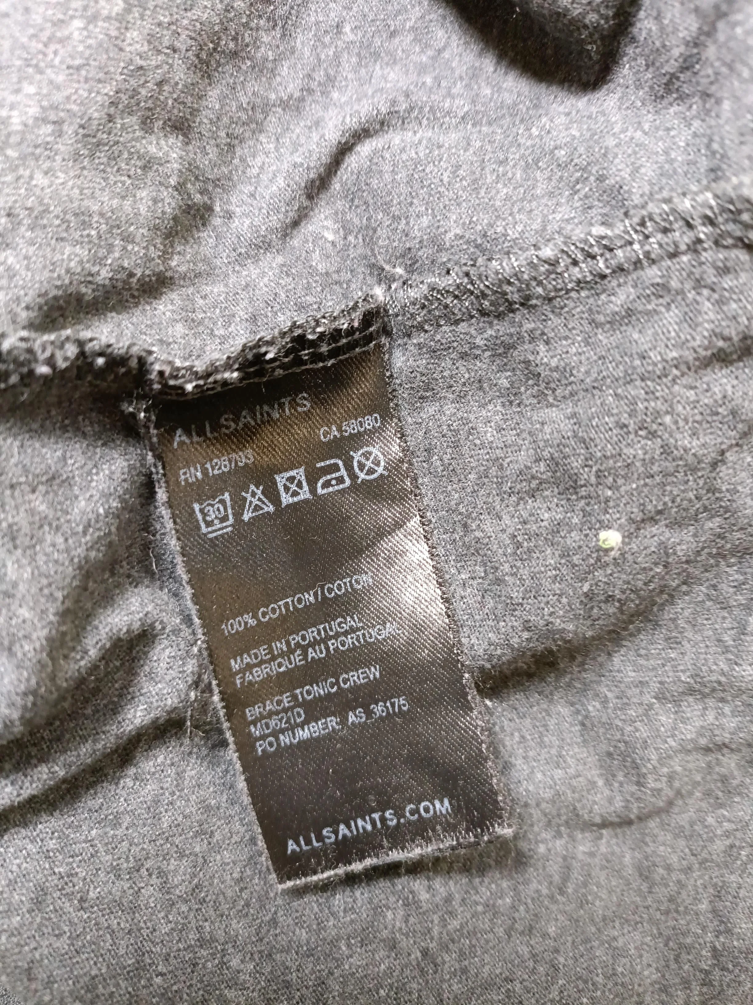 AllSaints Men's T-Shirt L Grey 100% Cotton Basic - Image 6