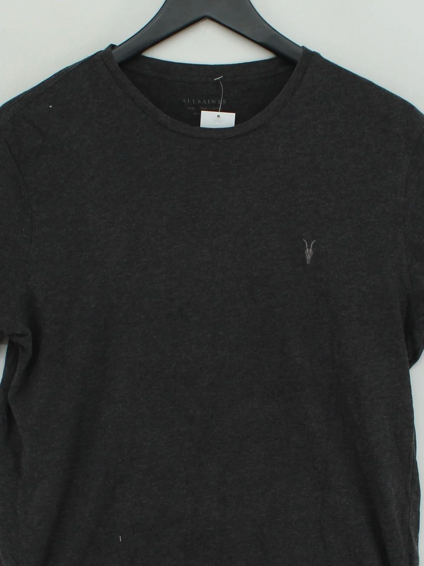 AllSaints Men's T-Shirt L Grey 100% Cotton Basic - Image 3
