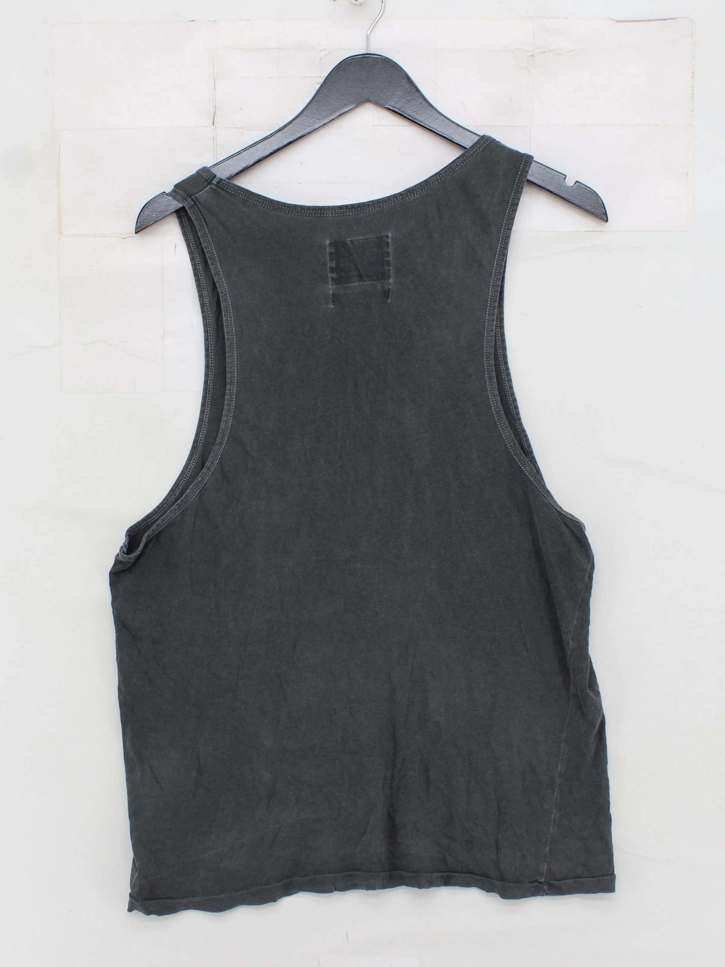 AllSaints Men's T-Shirt L Grey 100% Cotton Sleeveless Round Neck Basic - Image 2