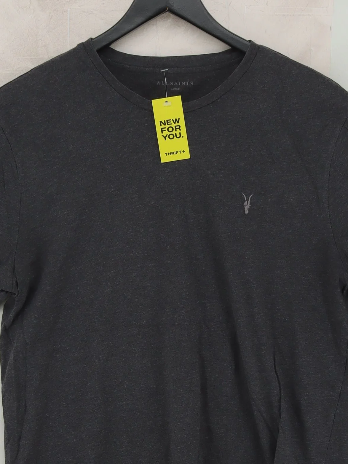 AllSaints Men's T-Shirt L Grey 100% Other Basic - Image 3